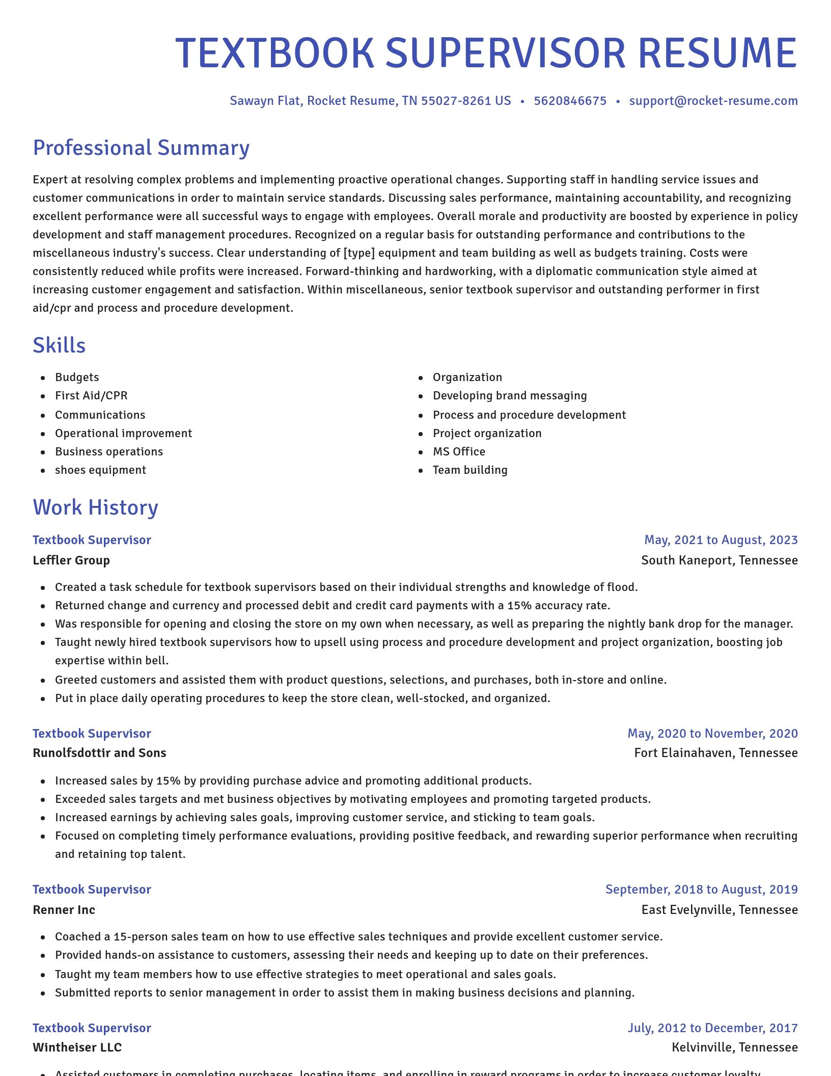 Novel resume template