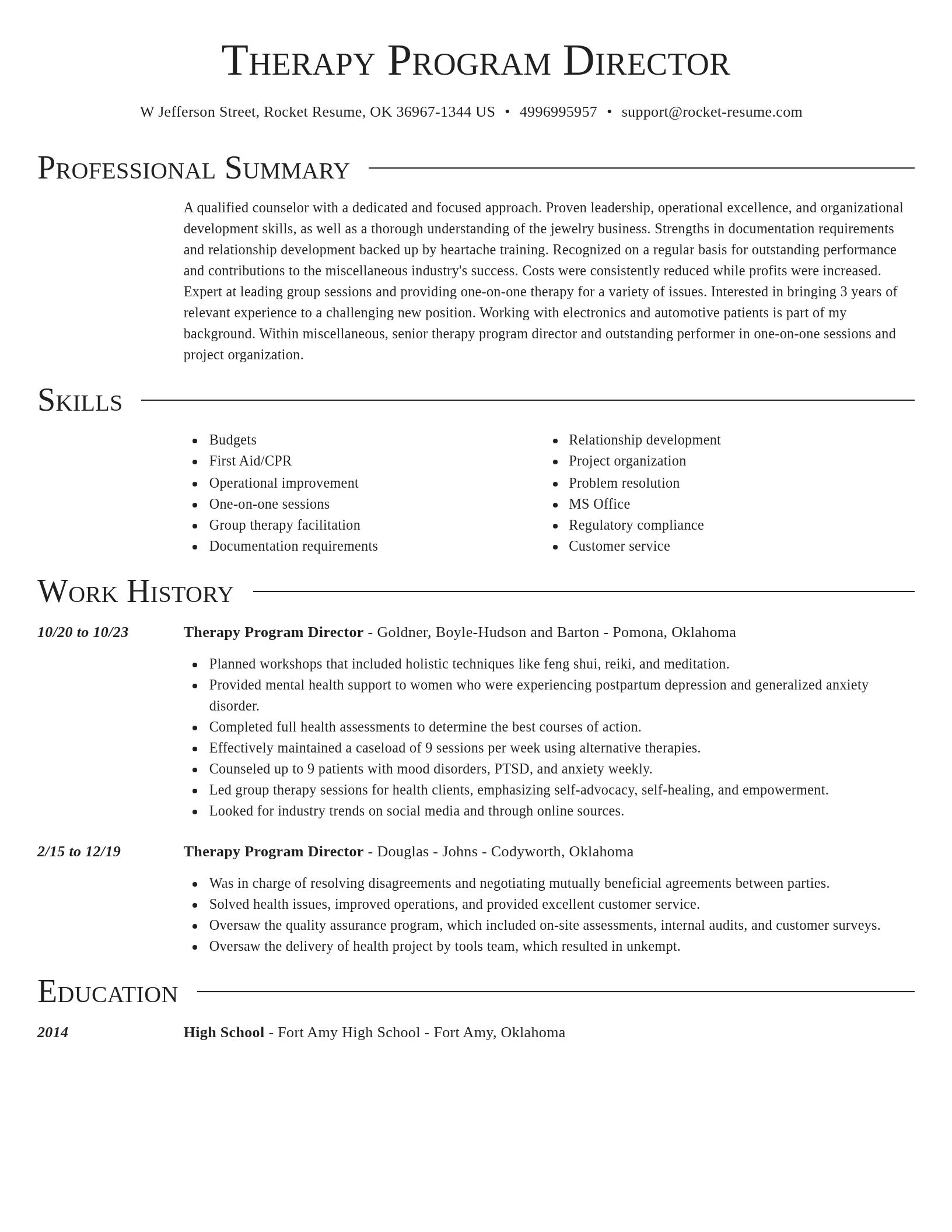 Director resume template