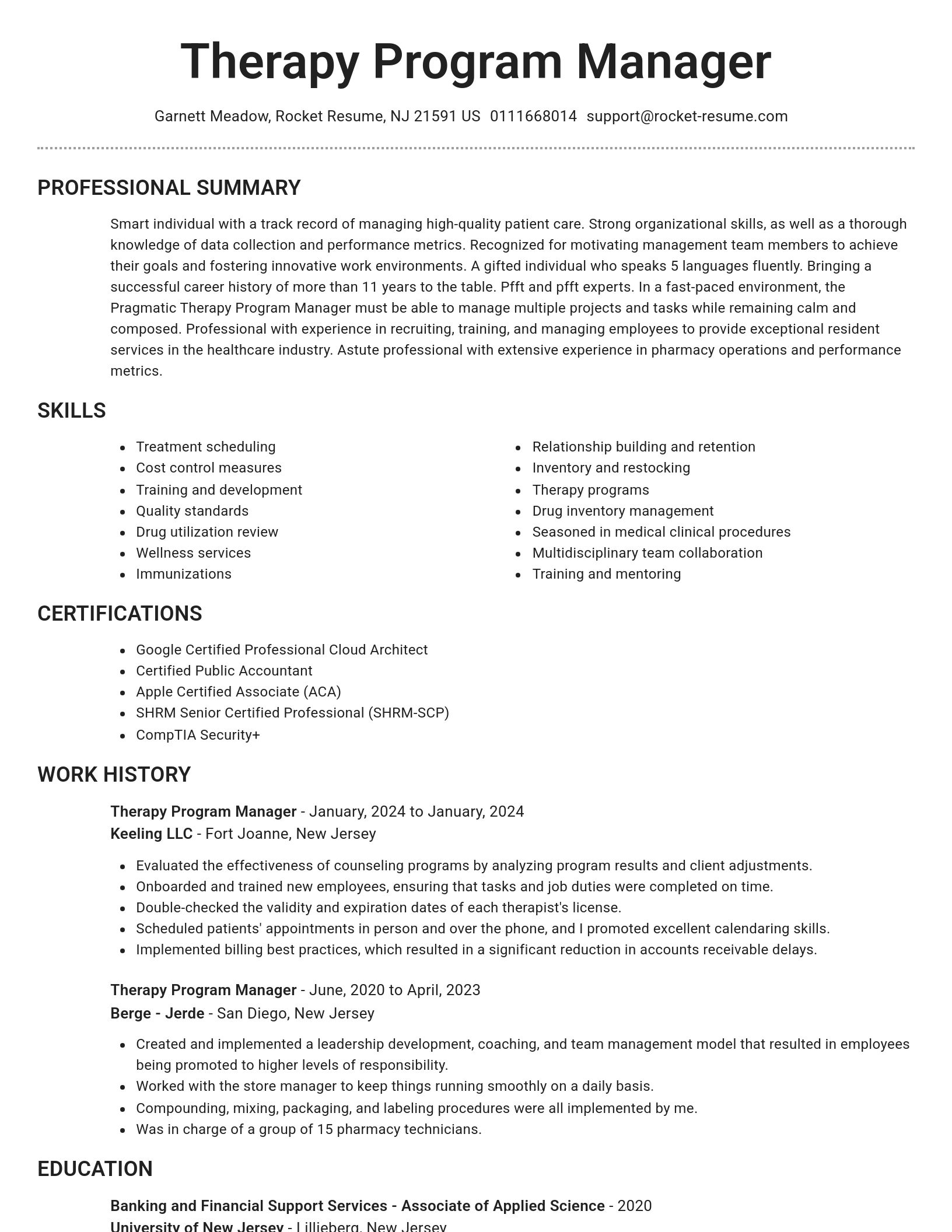 Brilliant resume template