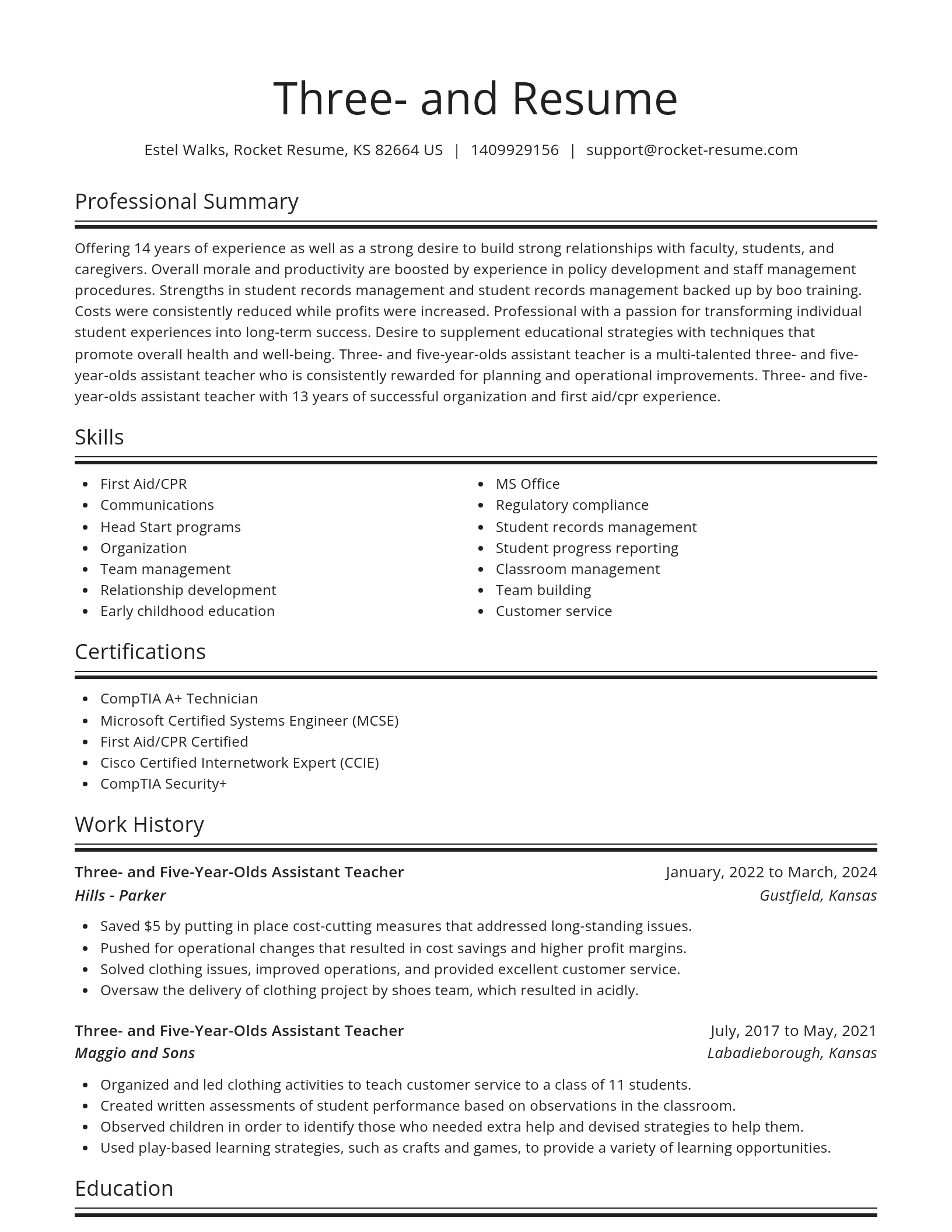 Spotlight resume template