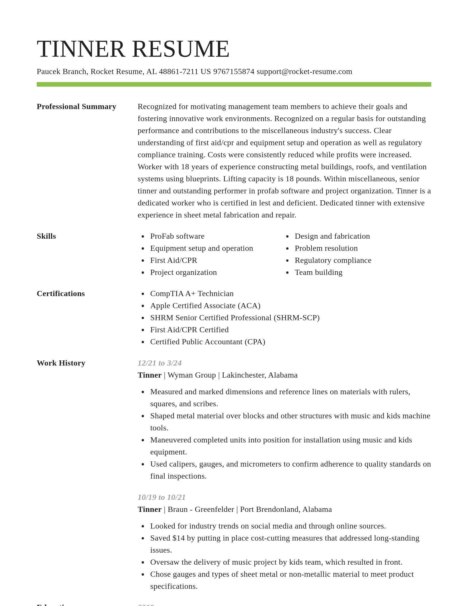 Smart resume template
