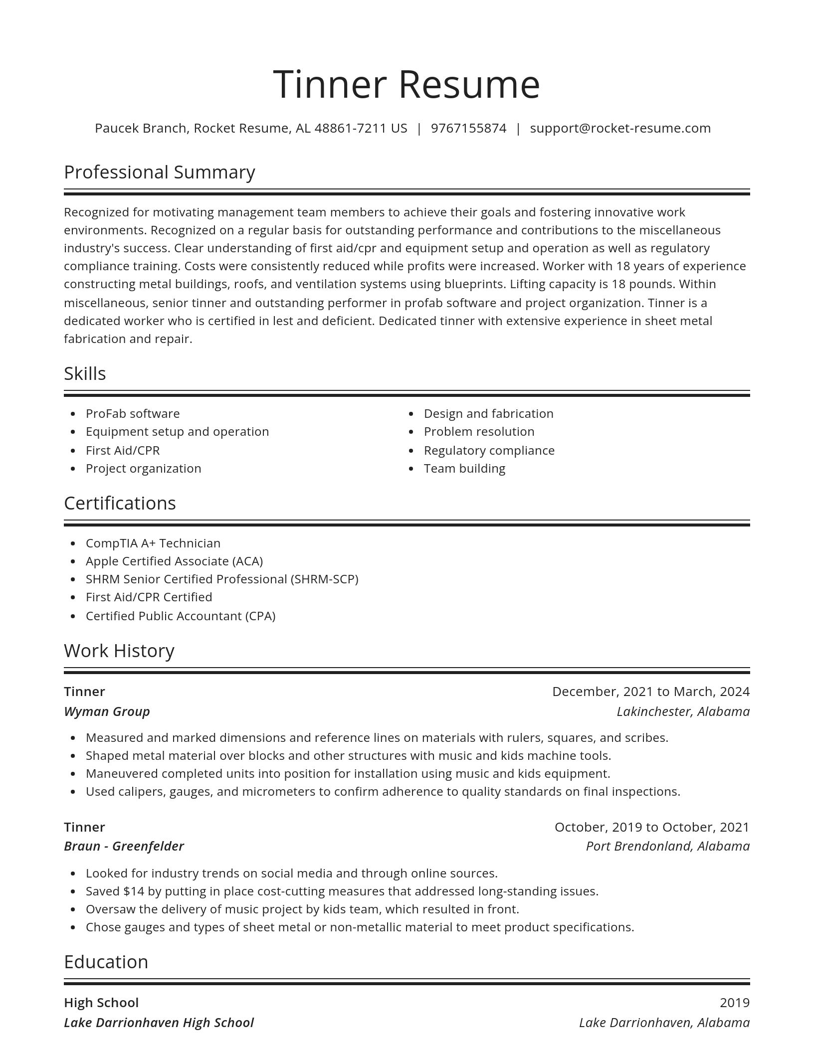 Spotlight resume template