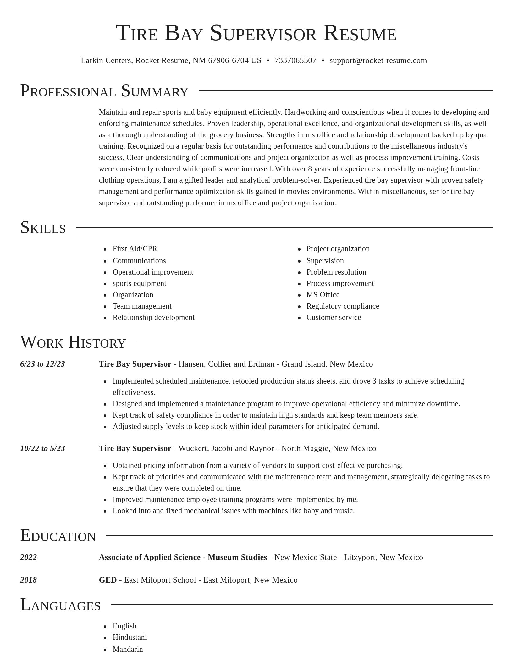 Director resume template