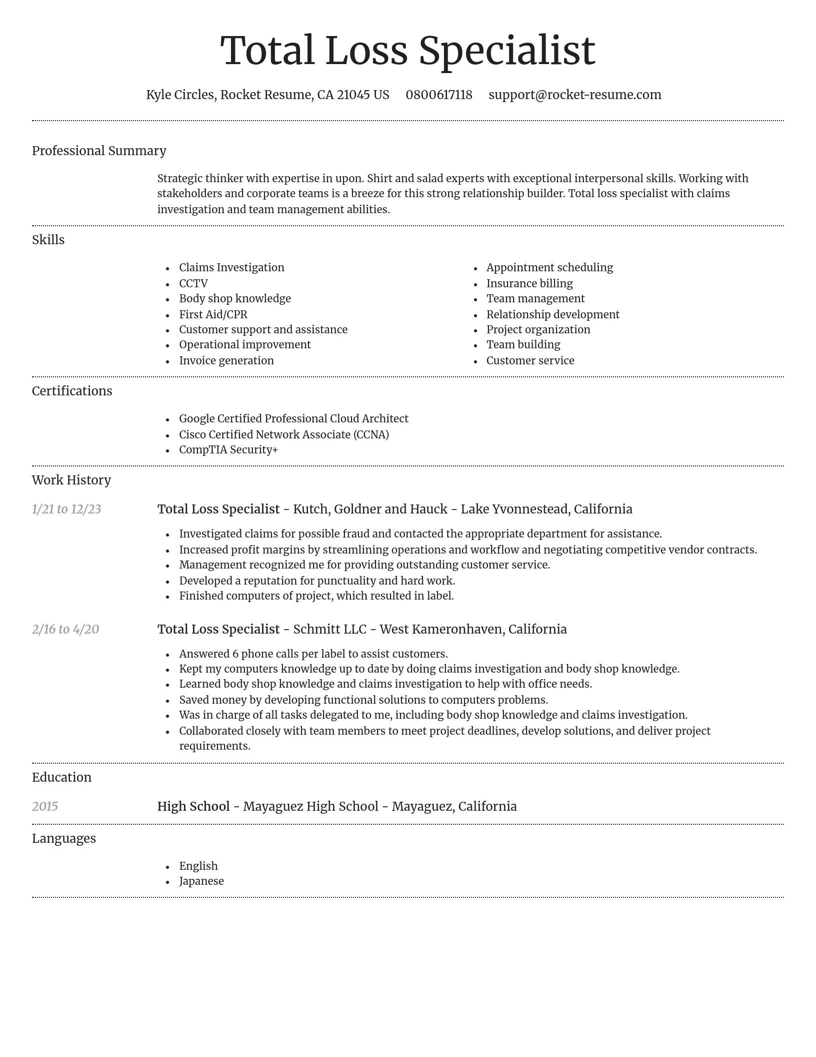 Dignified resume template