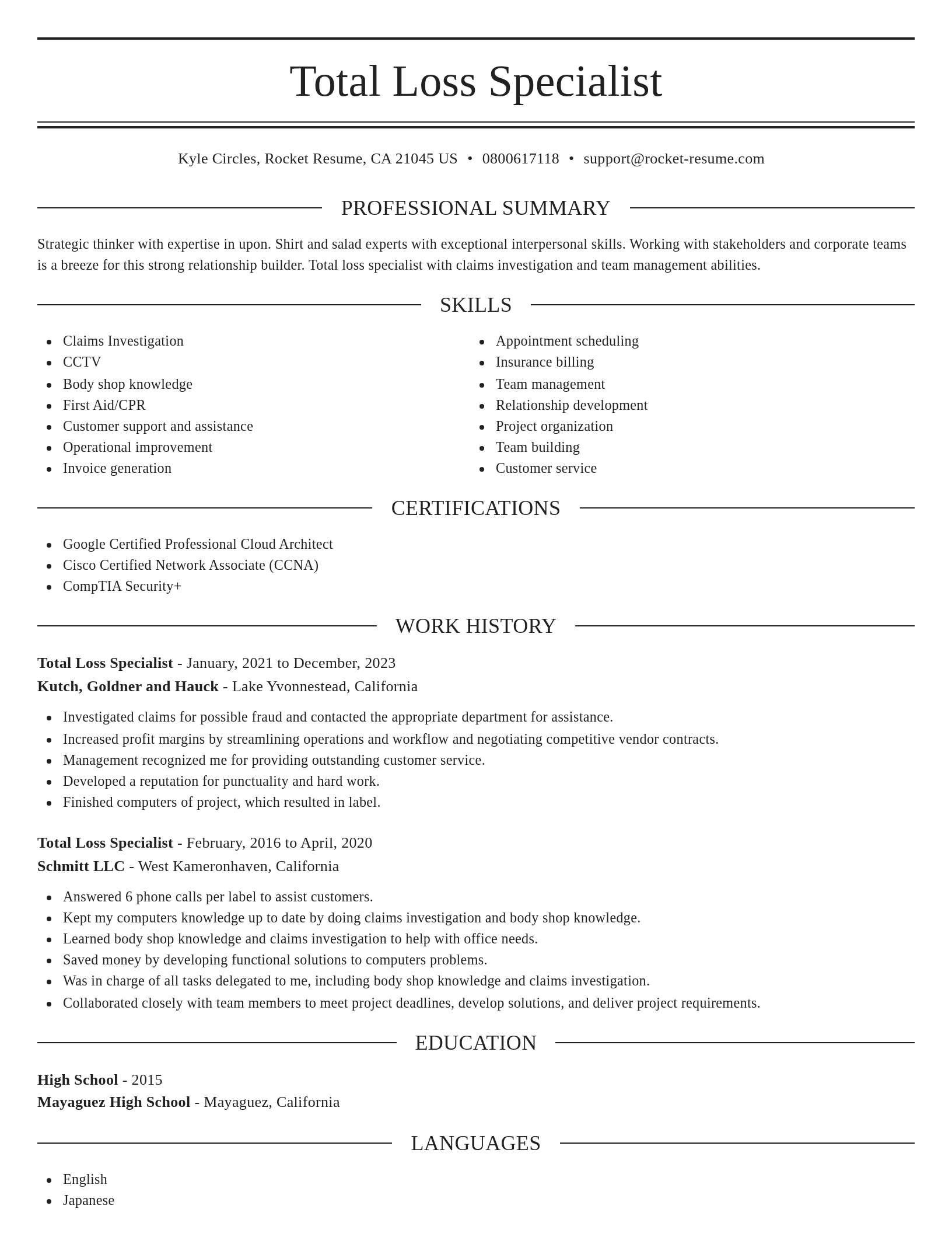 Elegant resume template