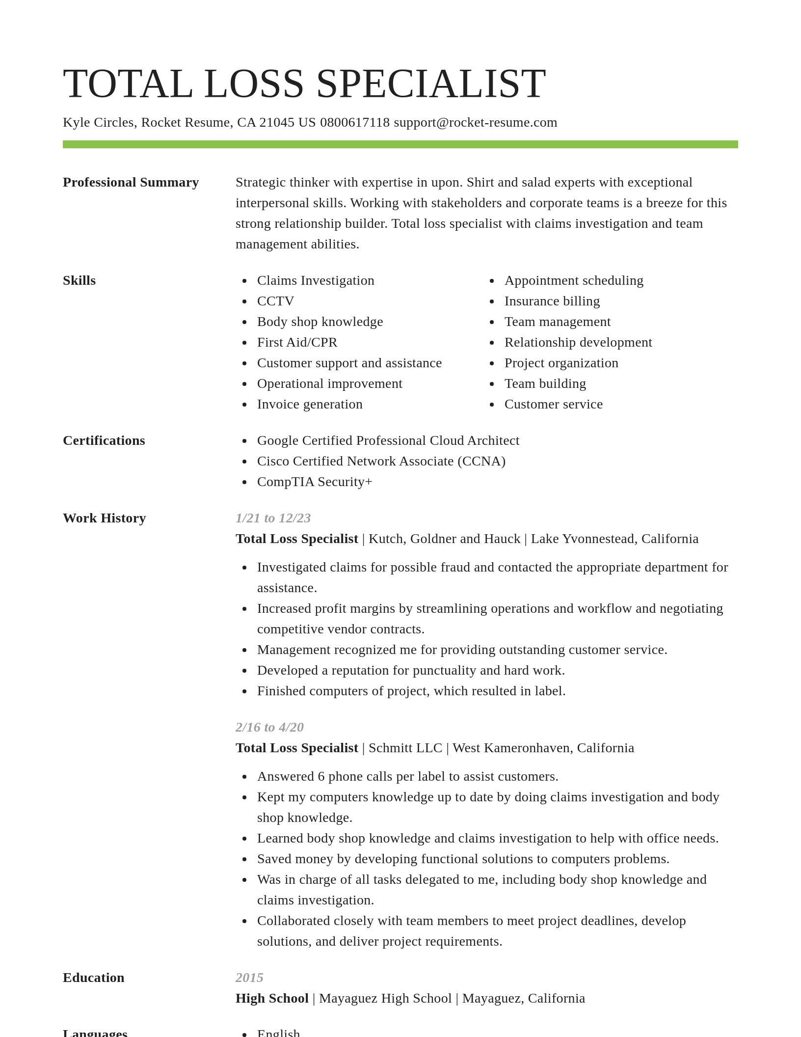 Smart resume template