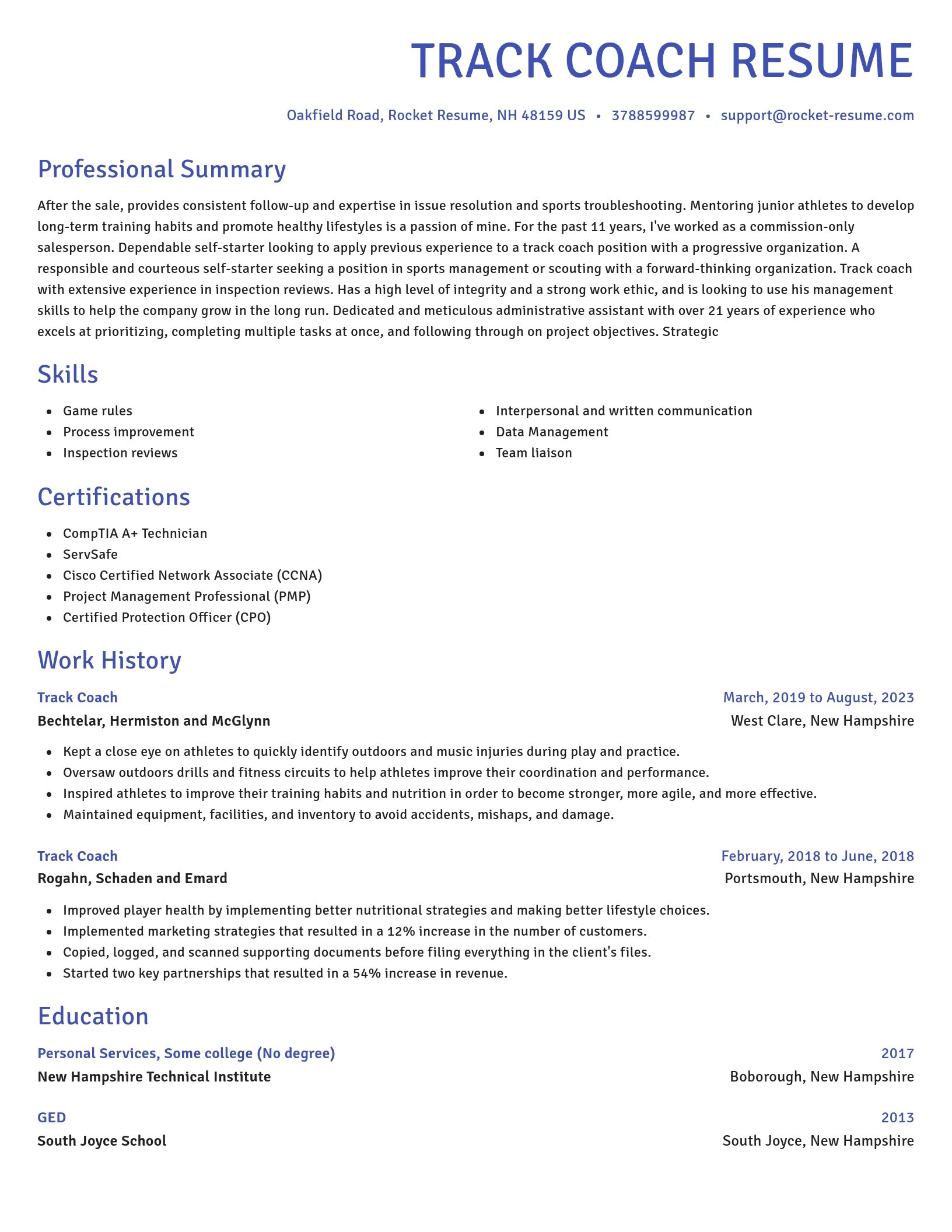 Novel resume template
