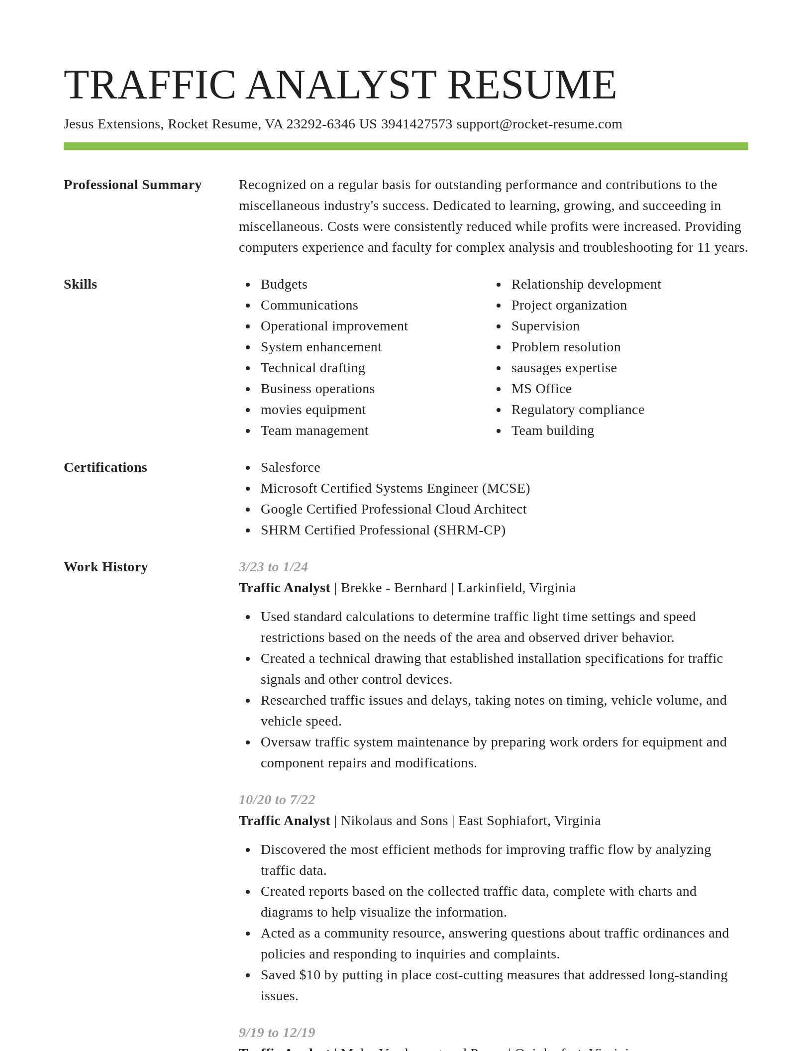 Smart resume template