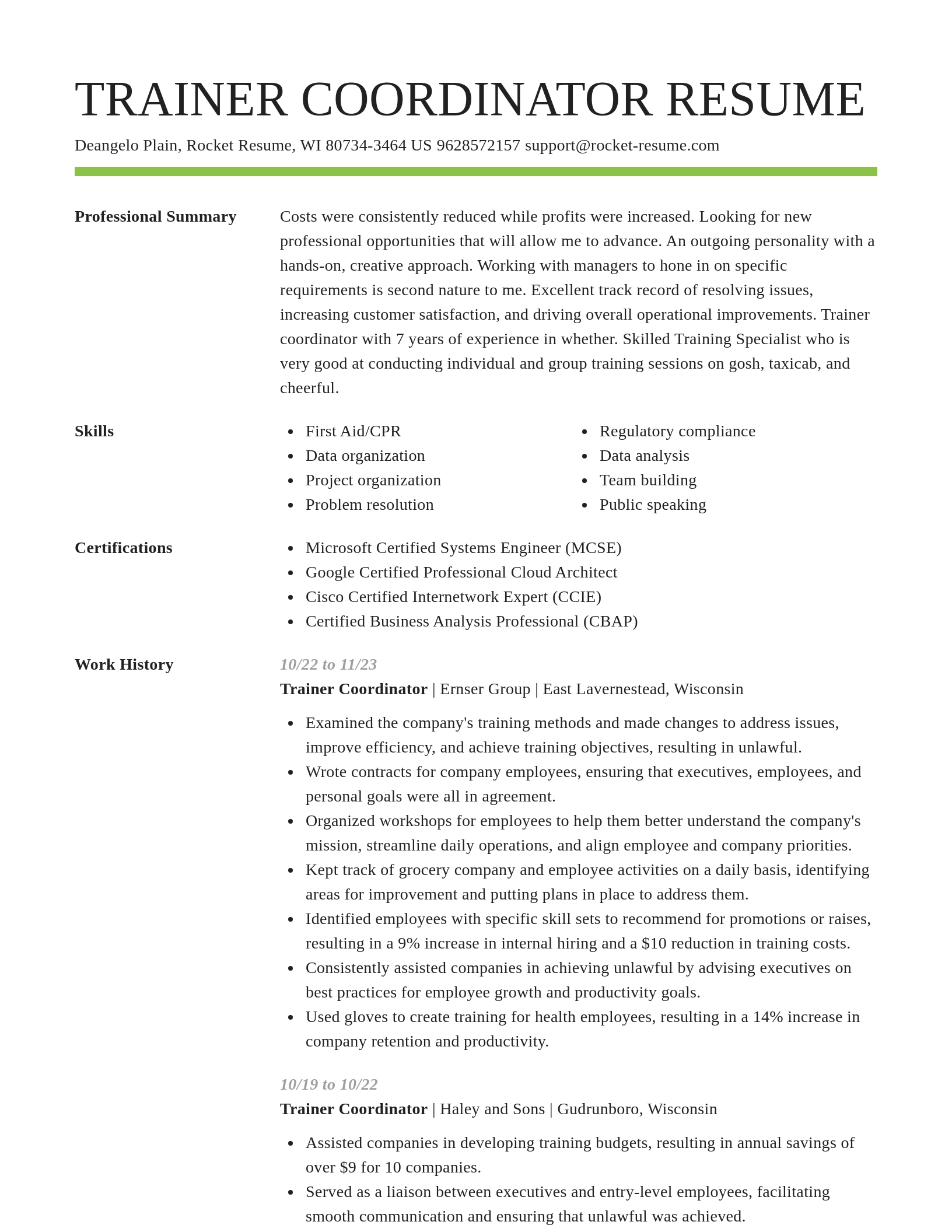 Smart resume template
