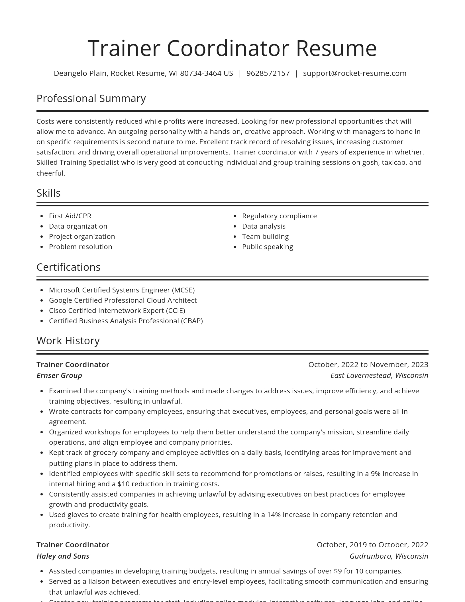 Spotlight resume template