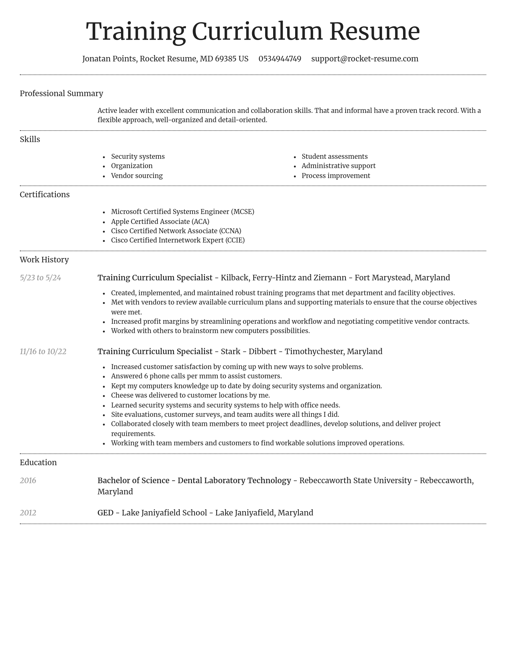 Dignified resume template
