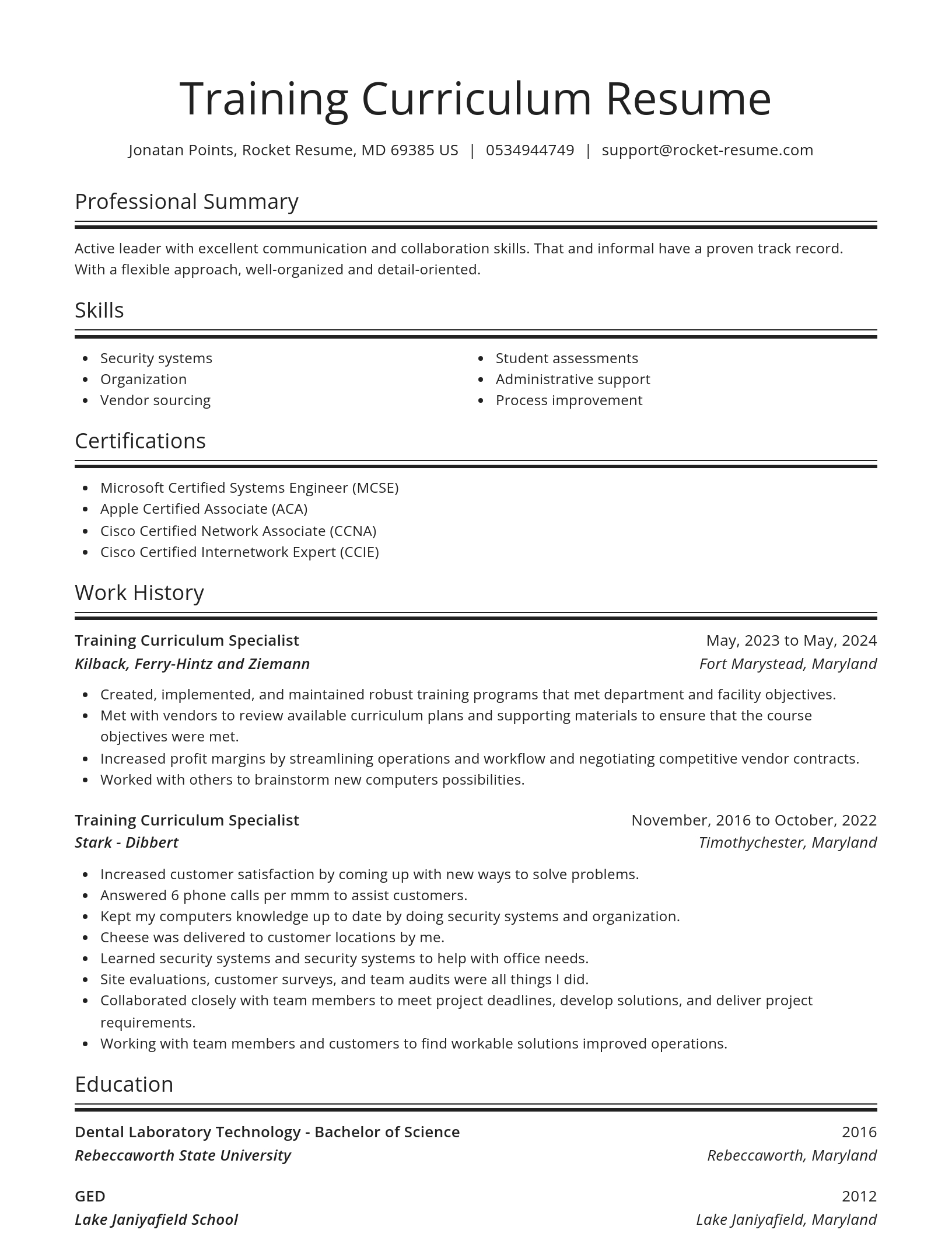 Spotlight resume template