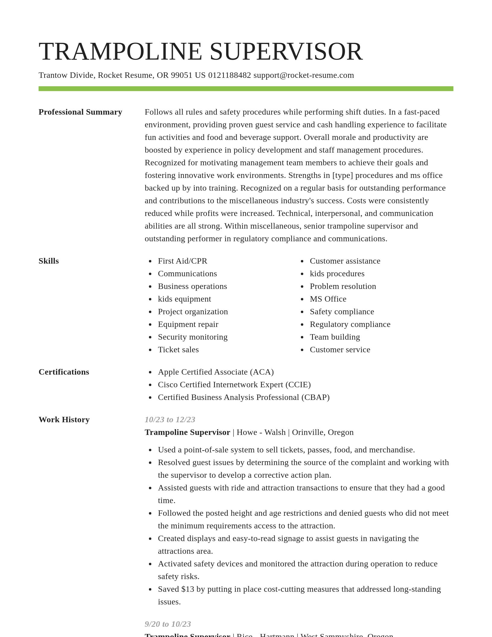 Smart resume template