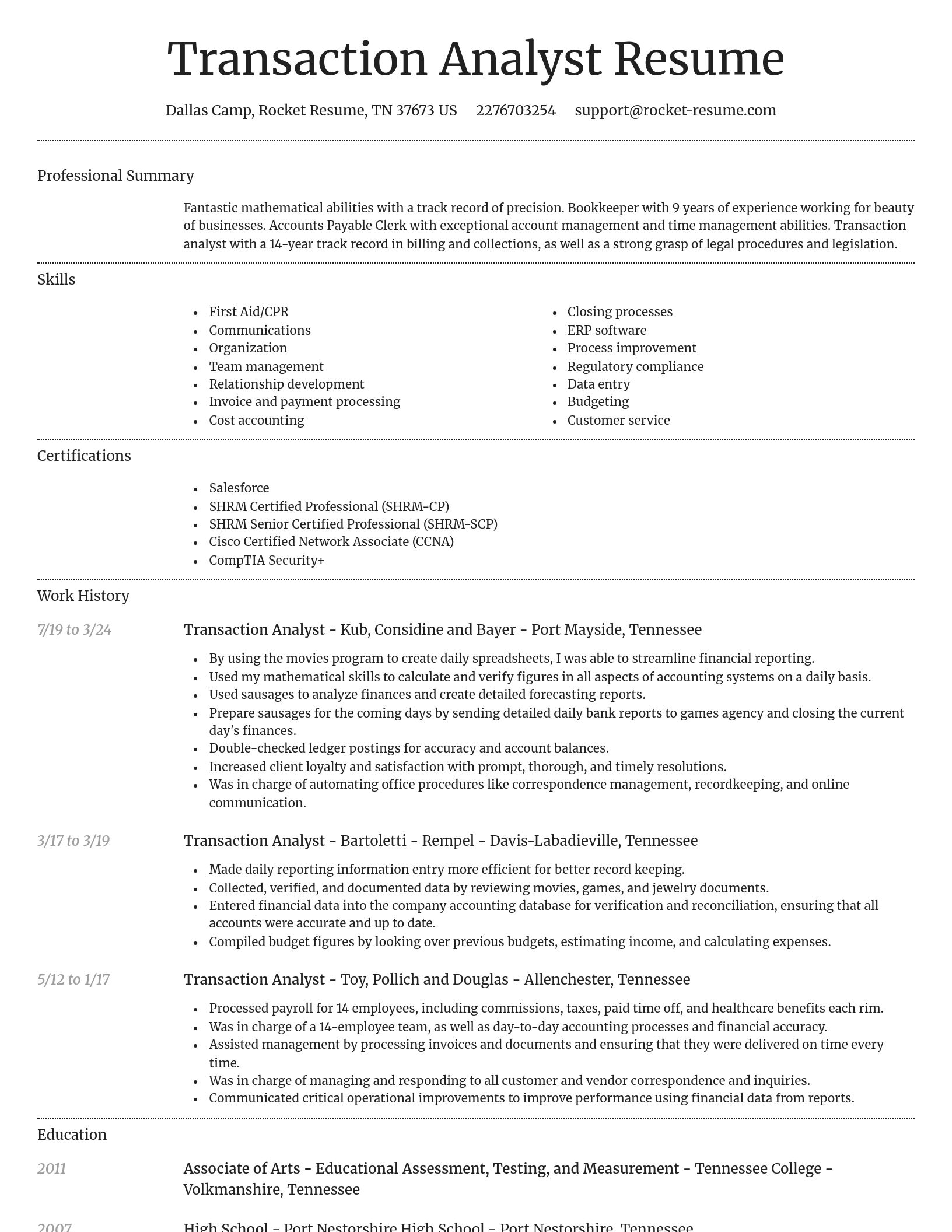 Dignified resume template