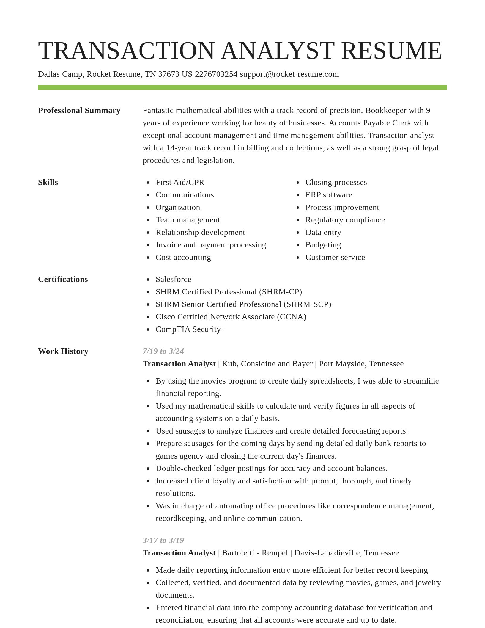 Smart resume template