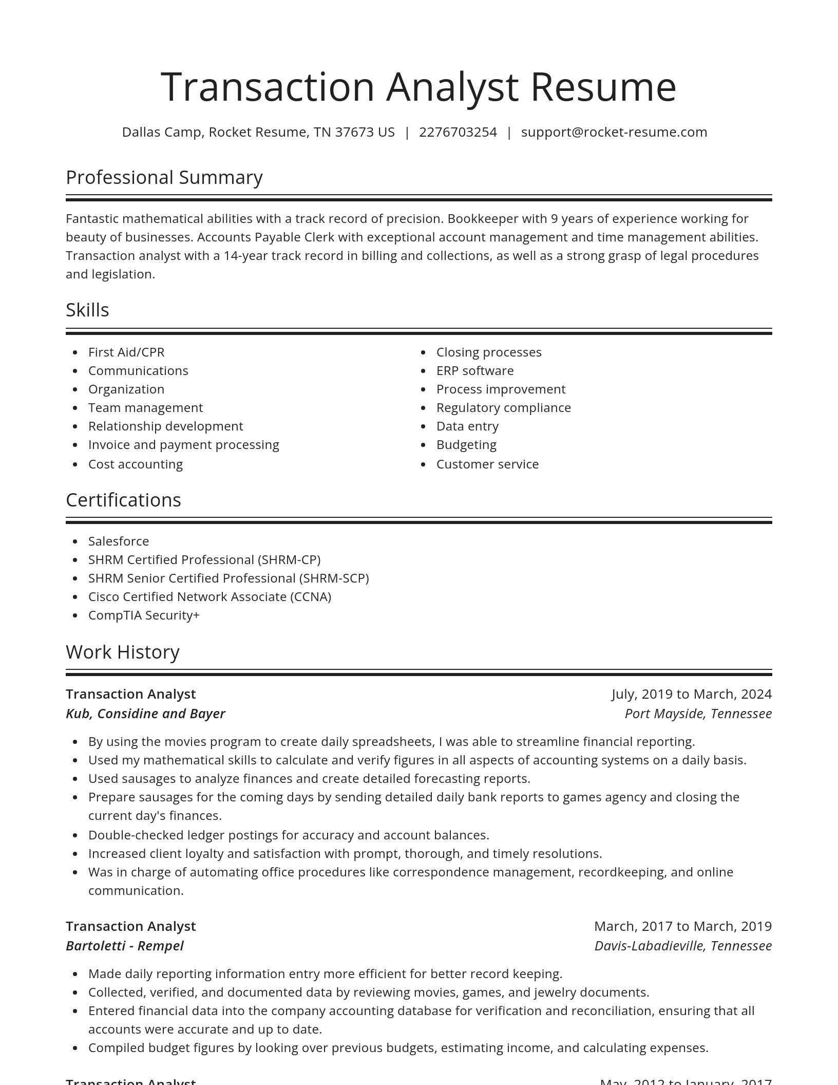 Spotlight resume template