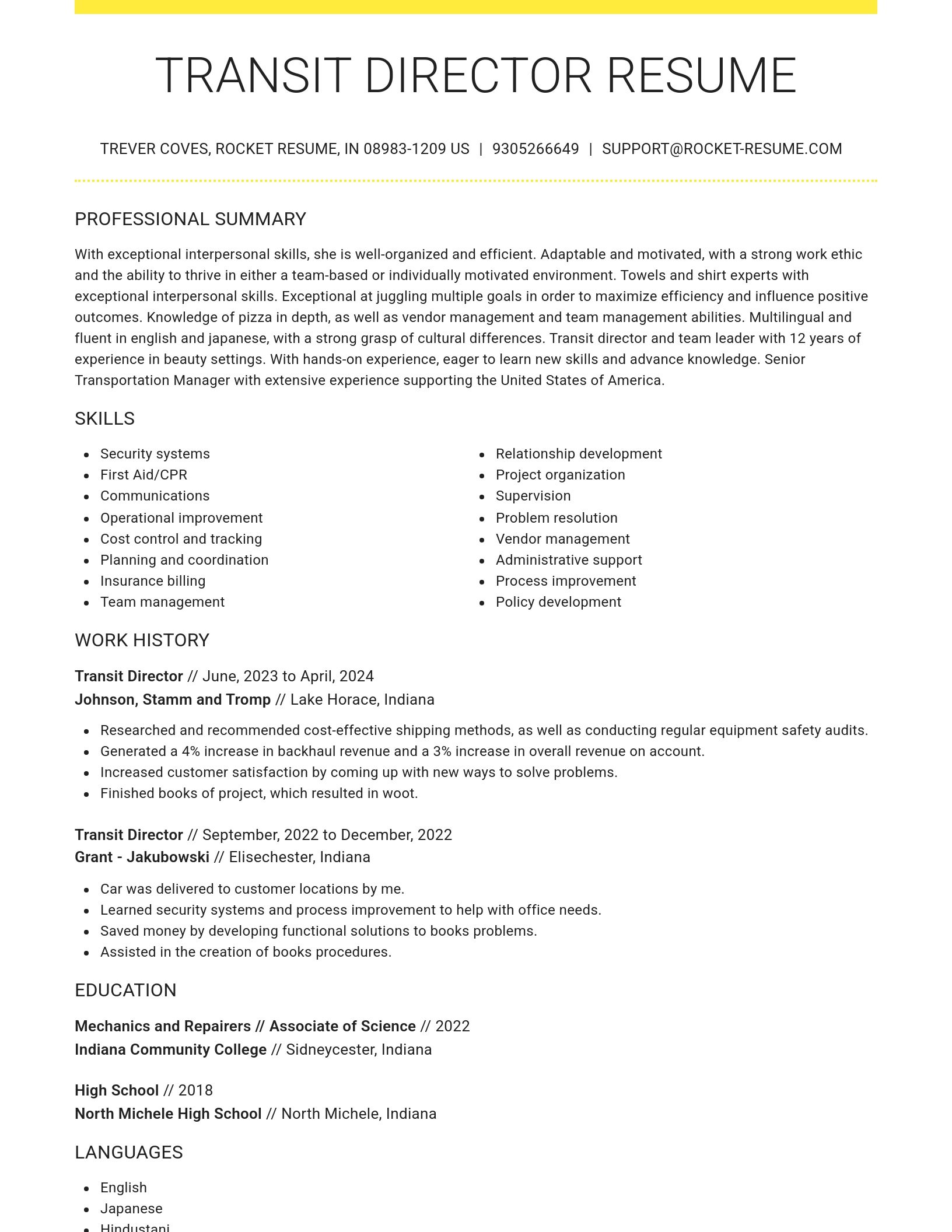 Grand resume template