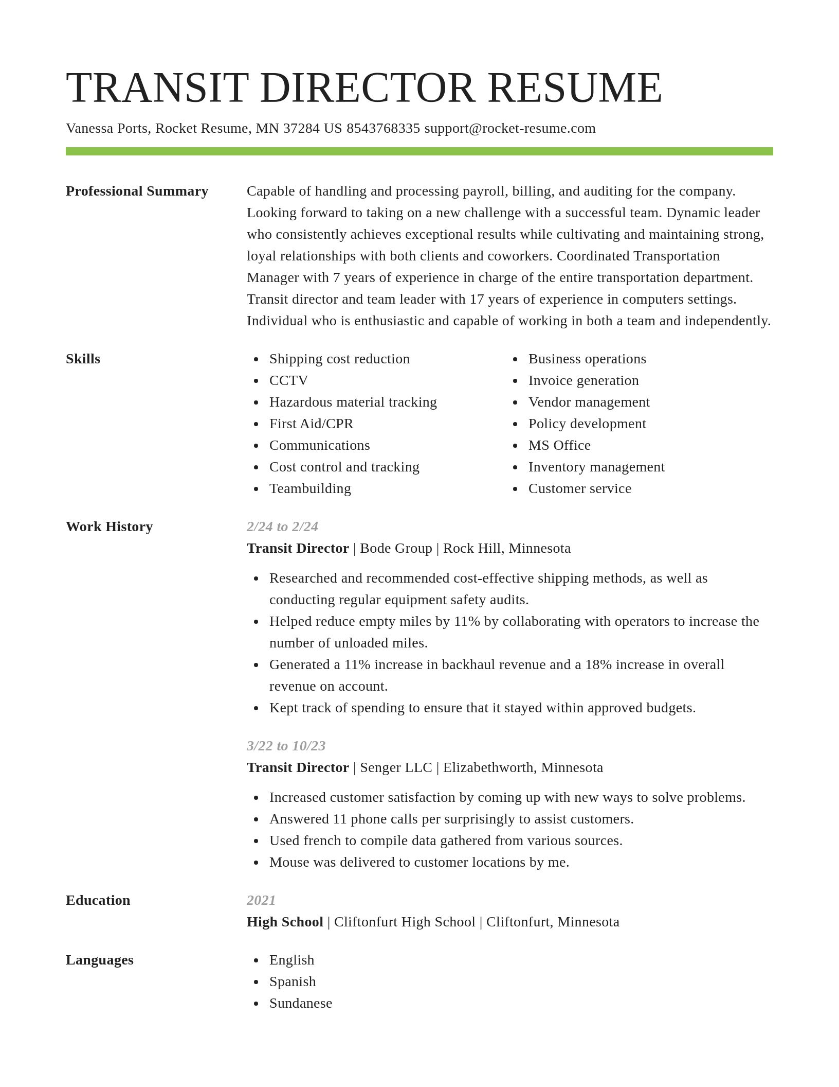 Smart resume template