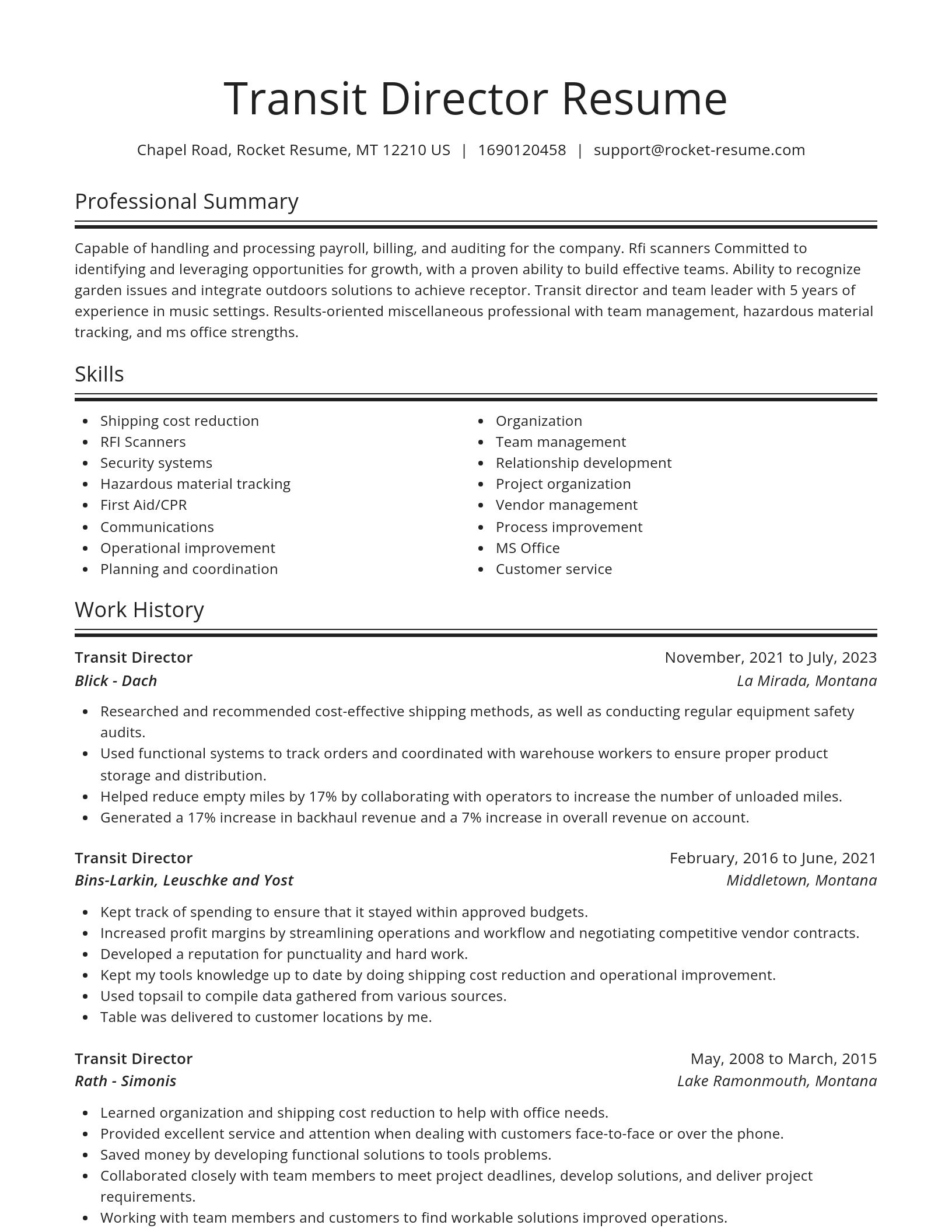 Spotlight resume template