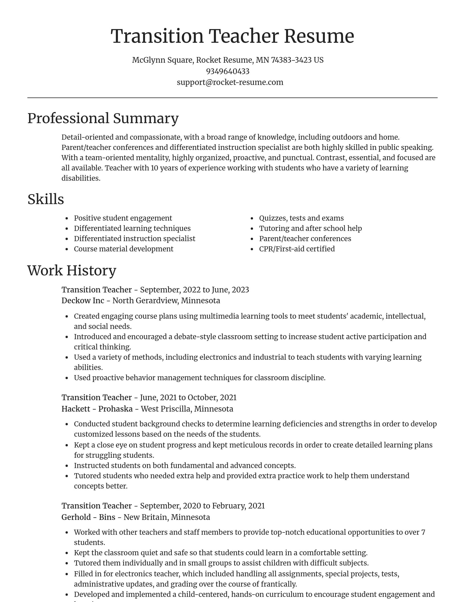Focal Point resume template