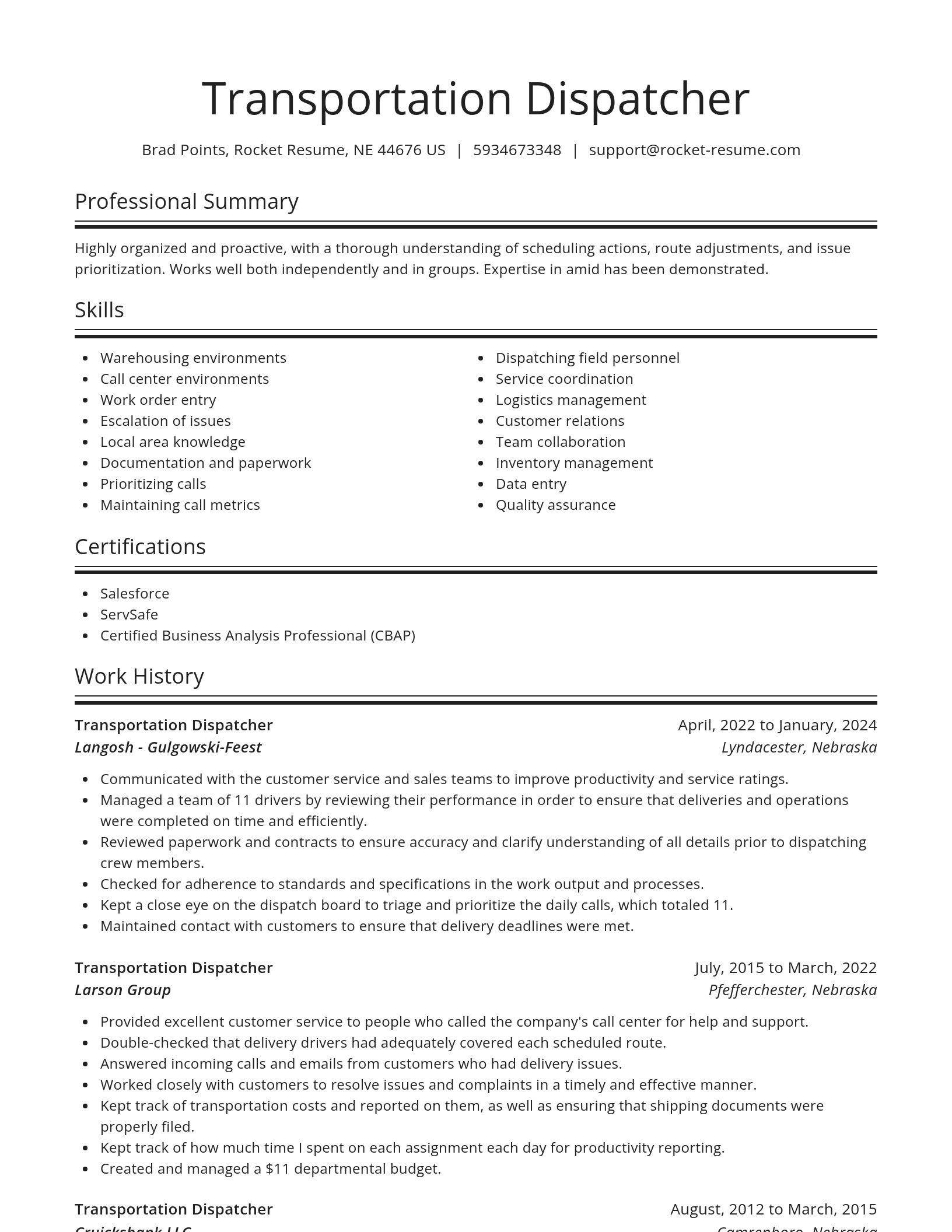 Spotlight resume template