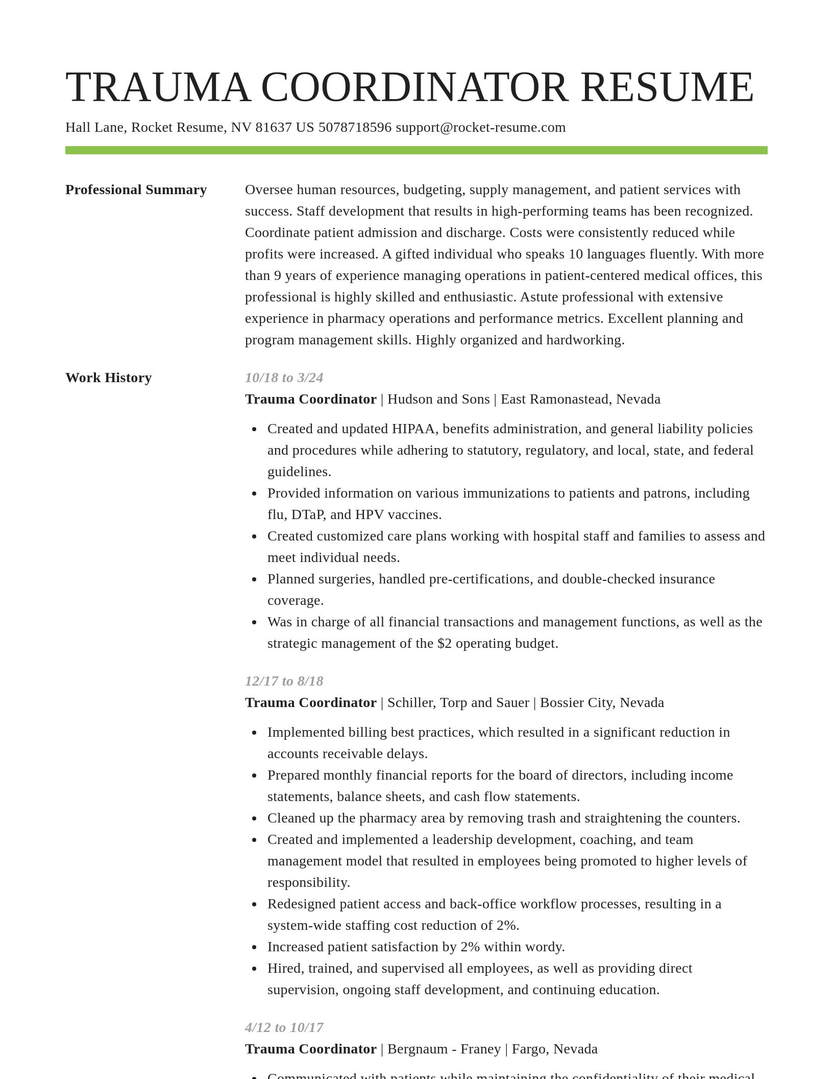 Smart resume template