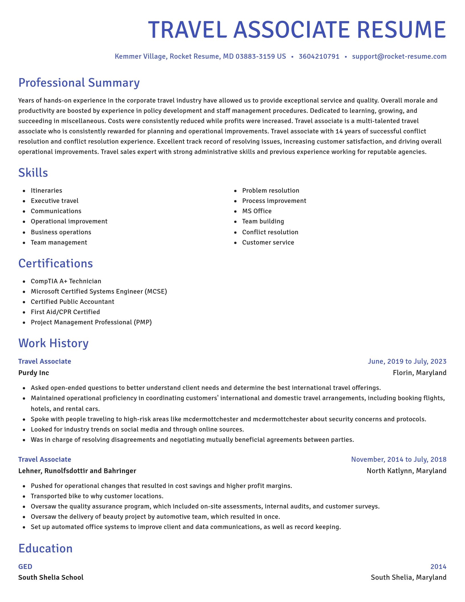 Novel resume template