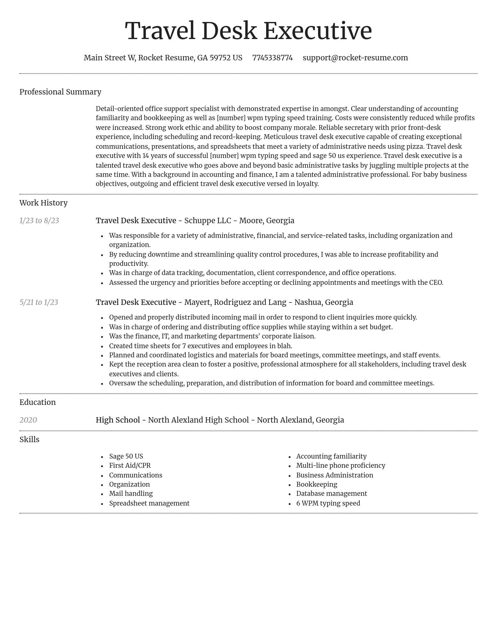 Dignified resume template