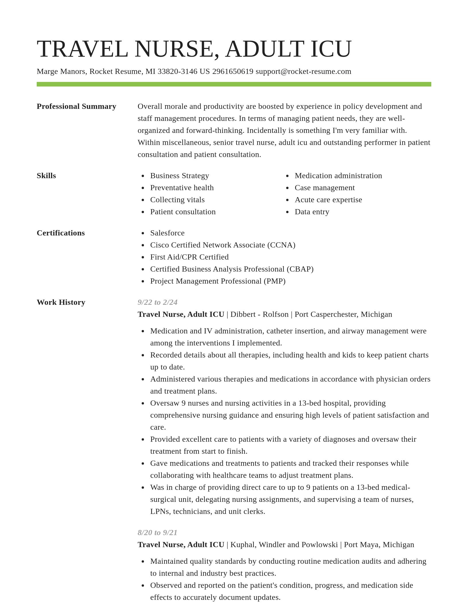 Smart resume template