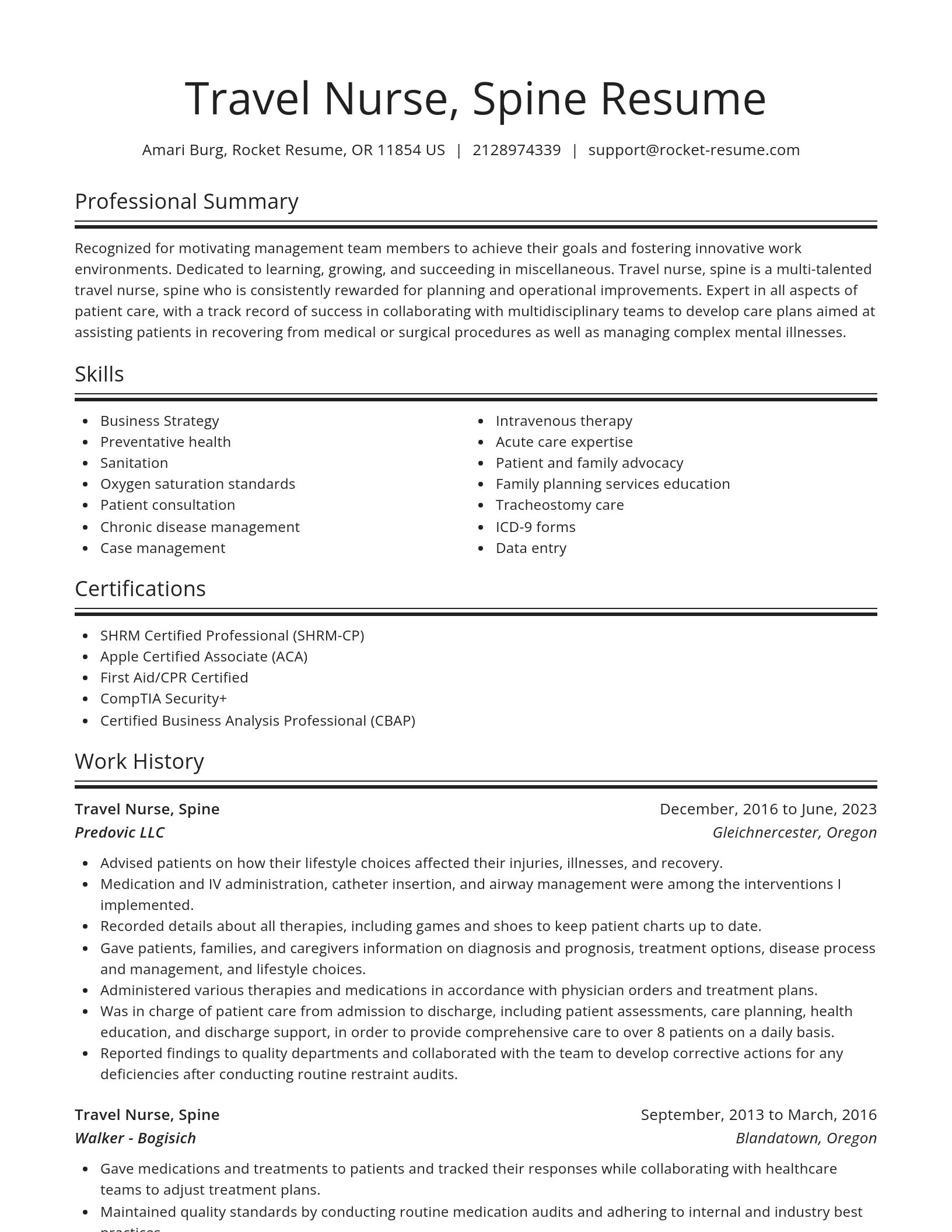Spotlight resume template