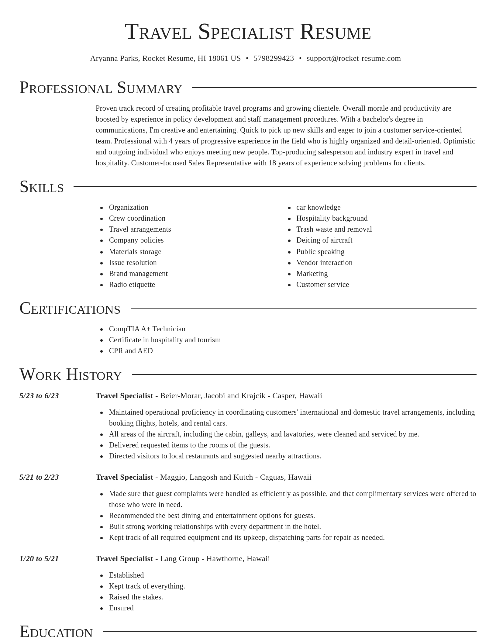 Director resume template