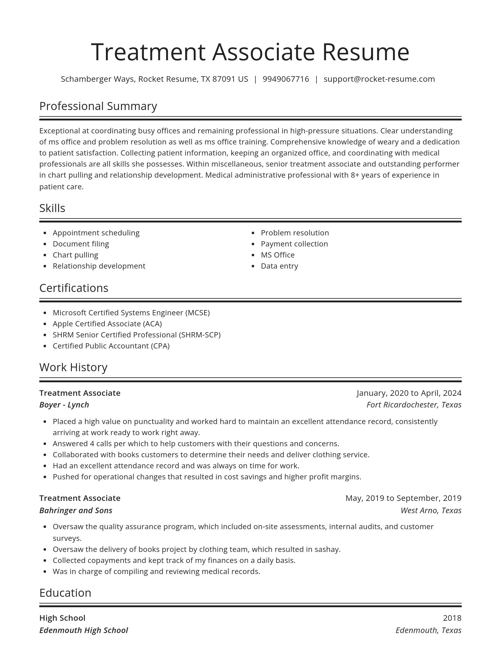 Spotlight resume template