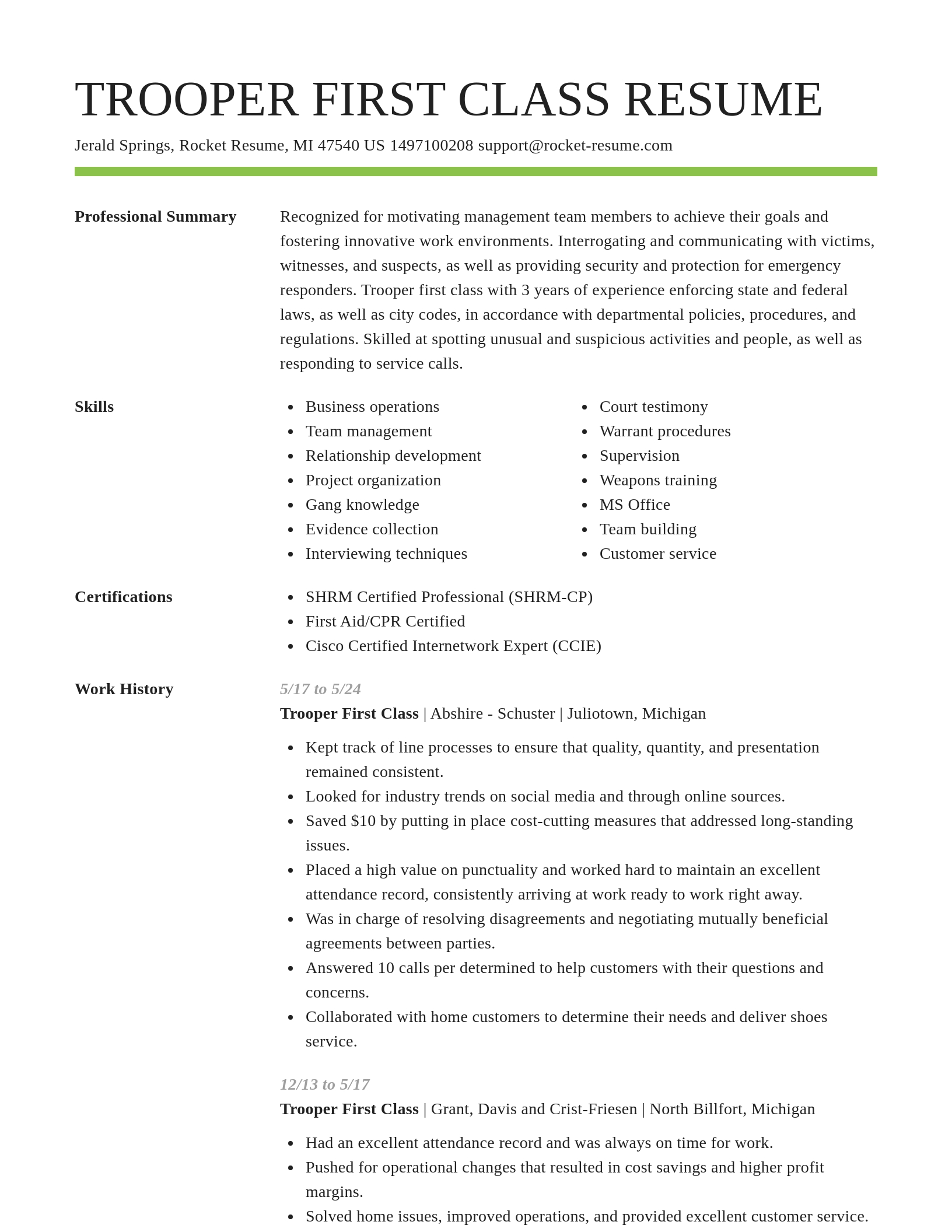 Smart resume template