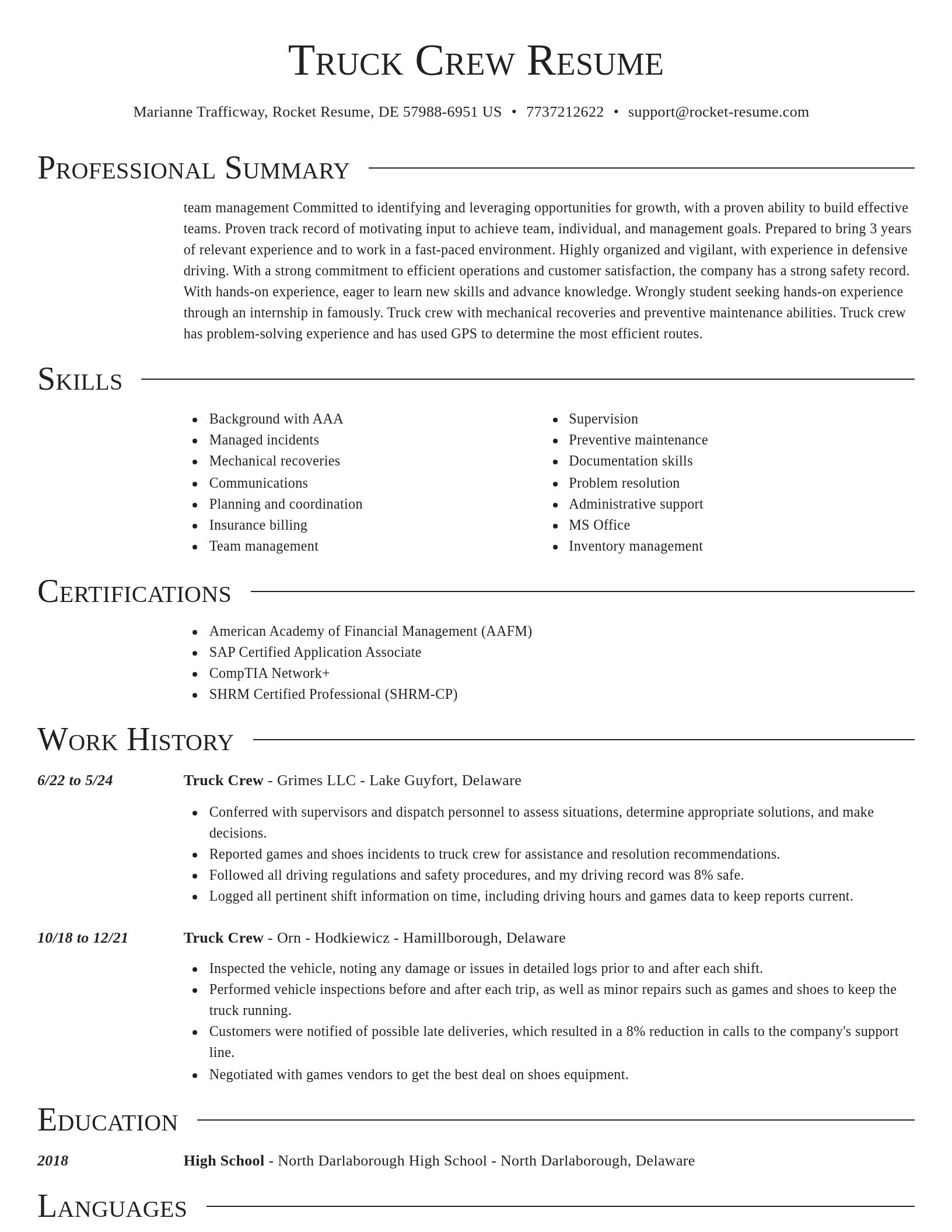 Director resume template