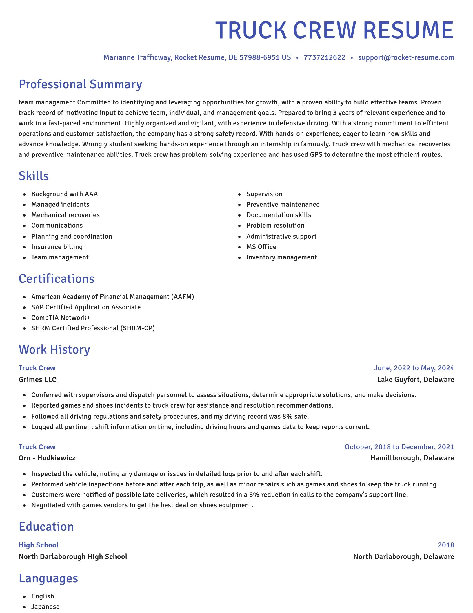 Novel resume template