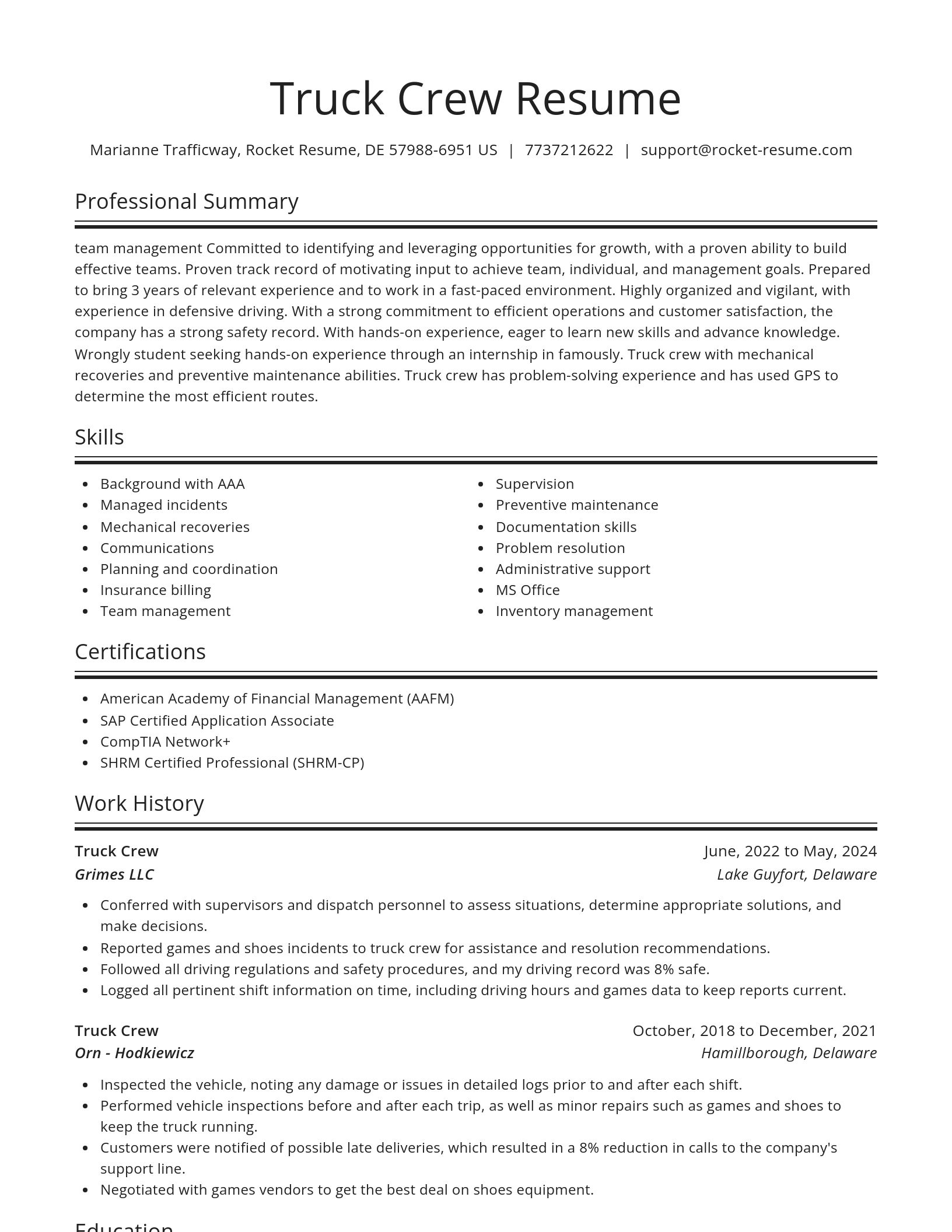 Spotlight resume template