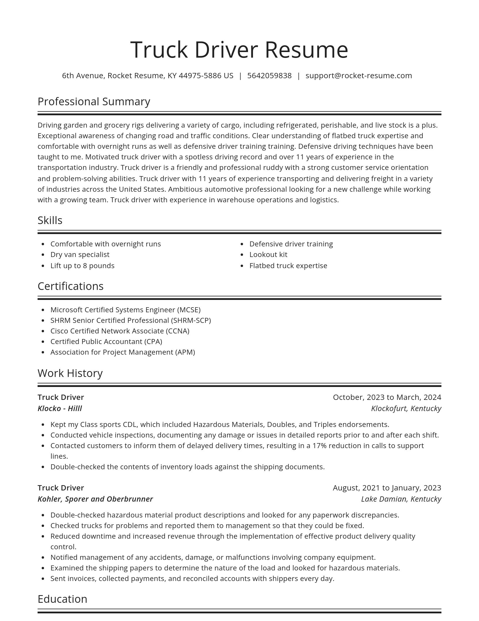 Spotlight resume template