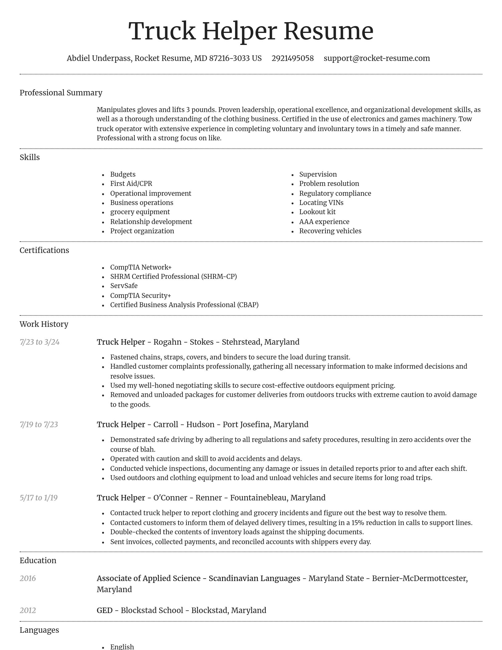 Dignified resume template
