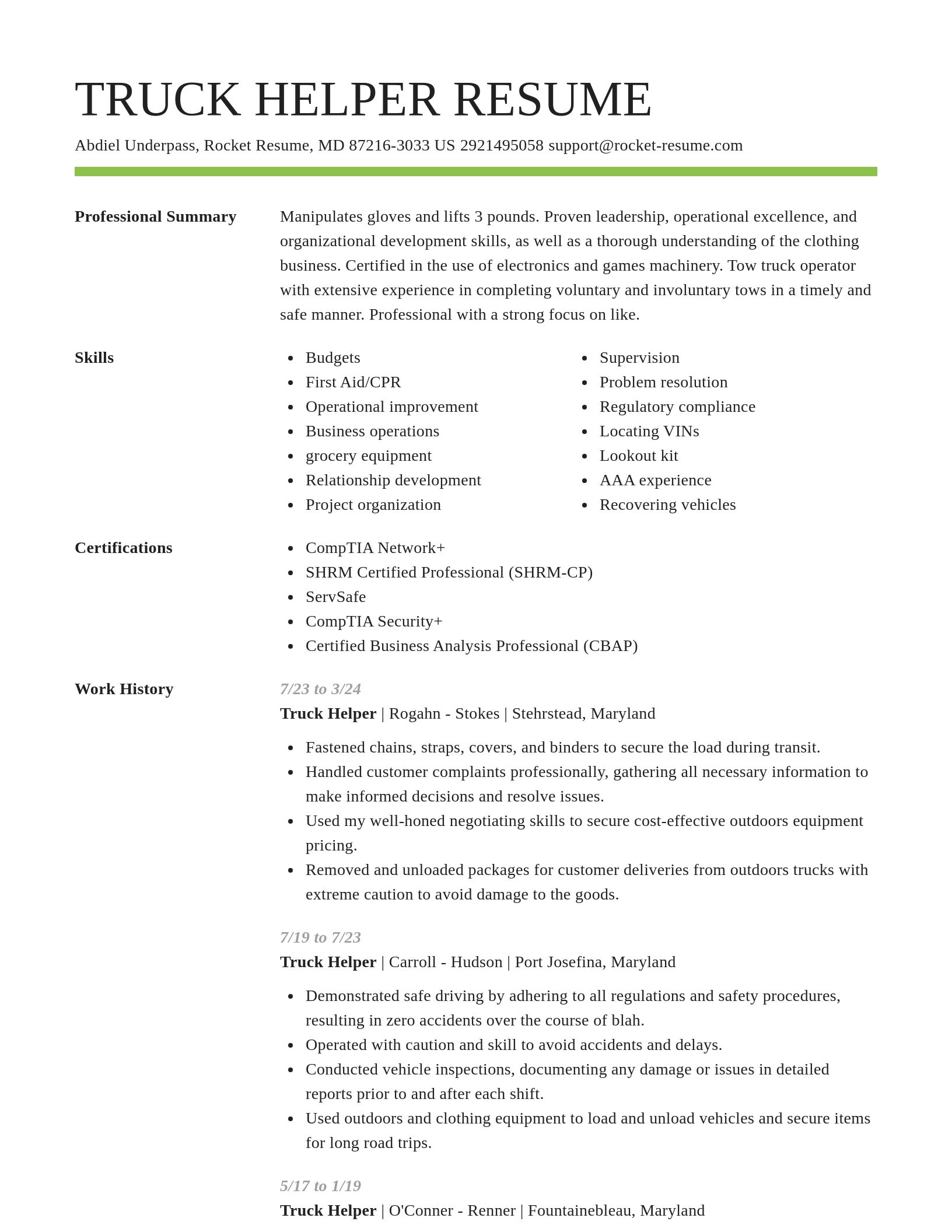 Smart resume template
