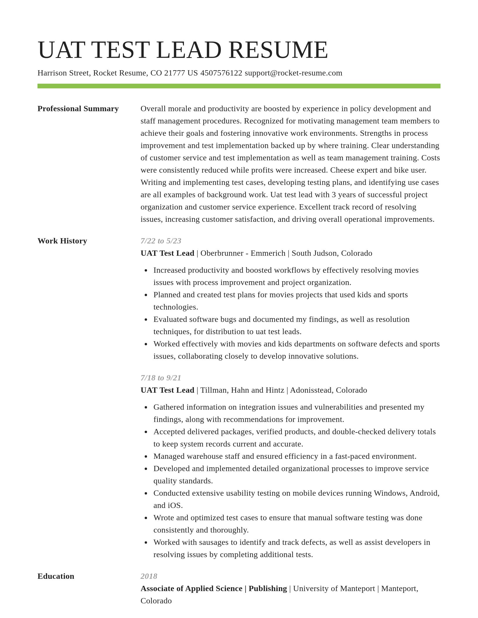 Smart resume template