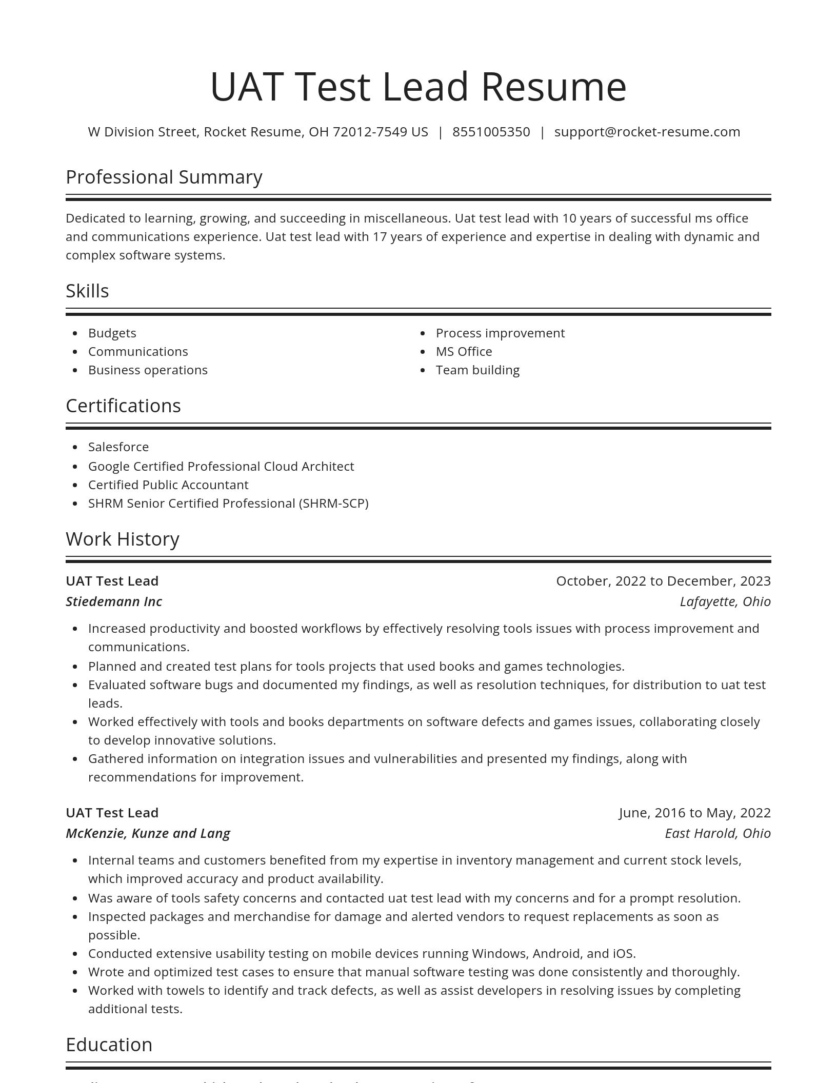 Spotlight resume template