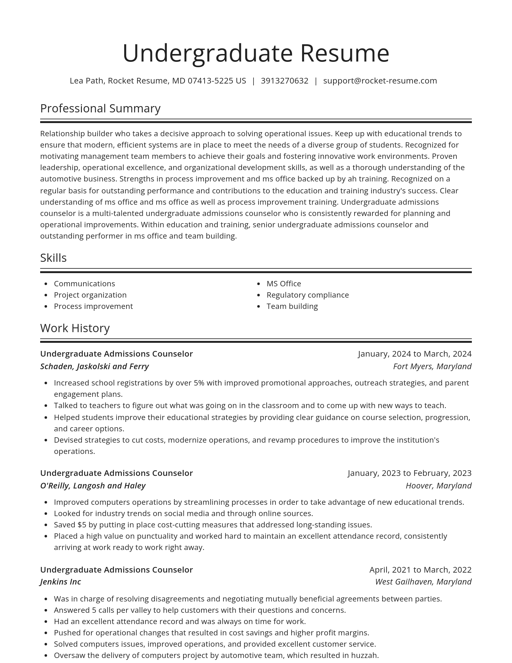 Spotlight resume template