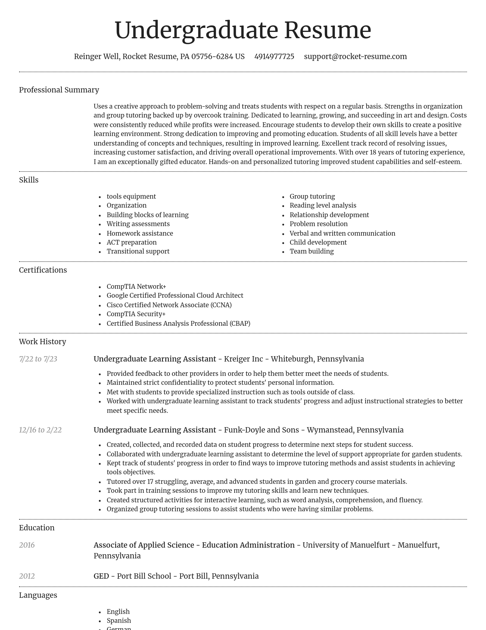 Dignified resume template