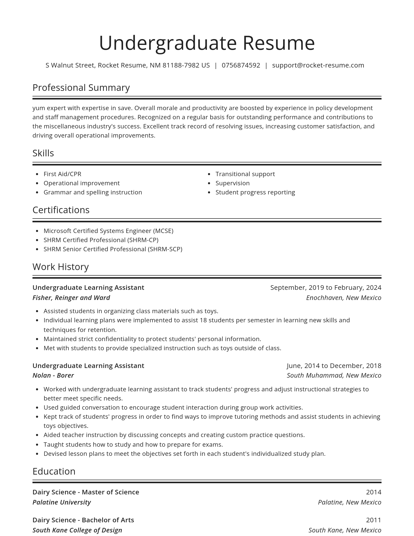 Spotlight resume template