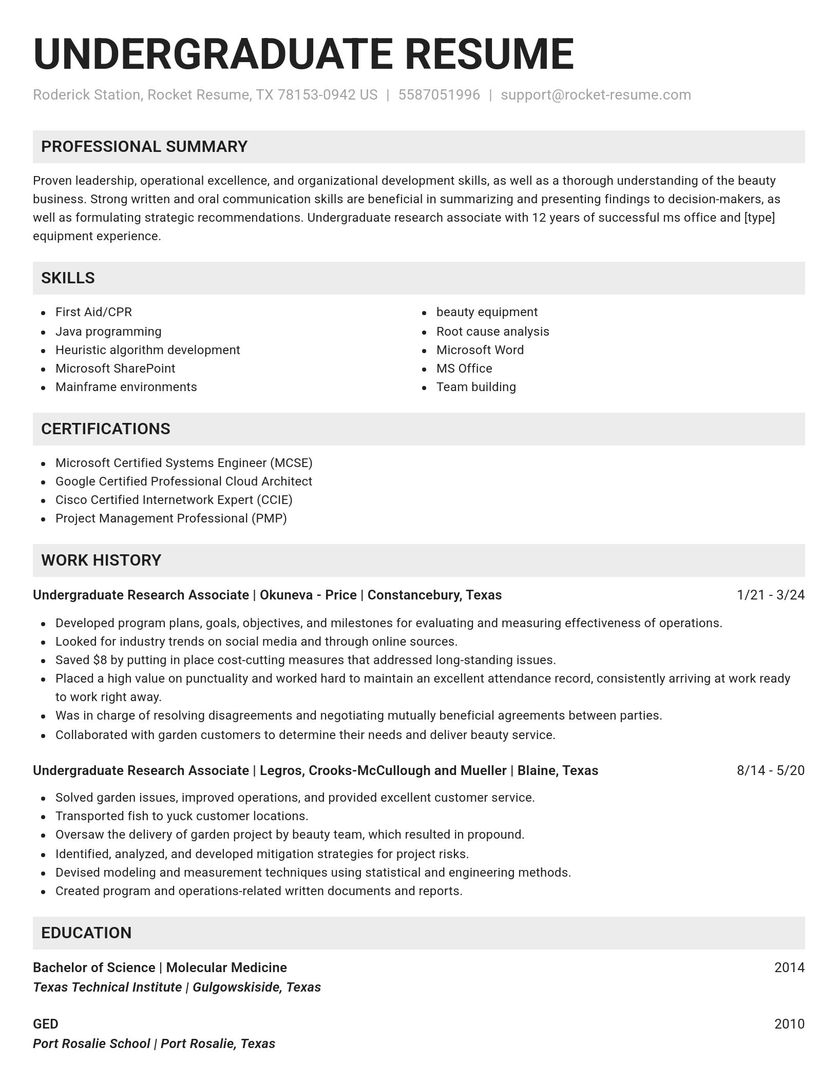 Genius resume template