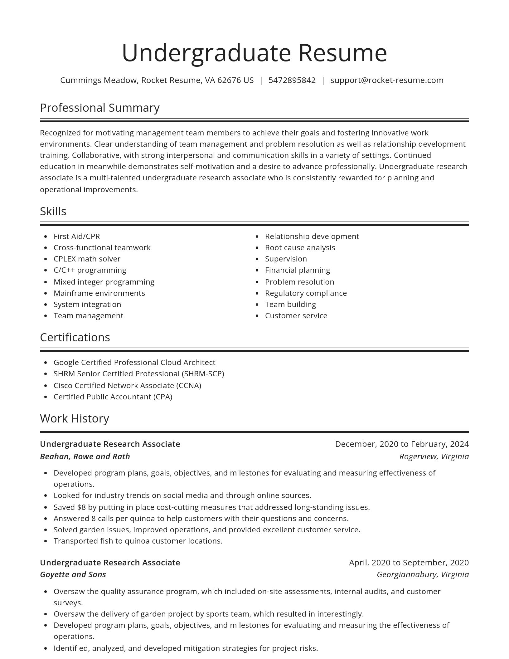 Spotlight resume template