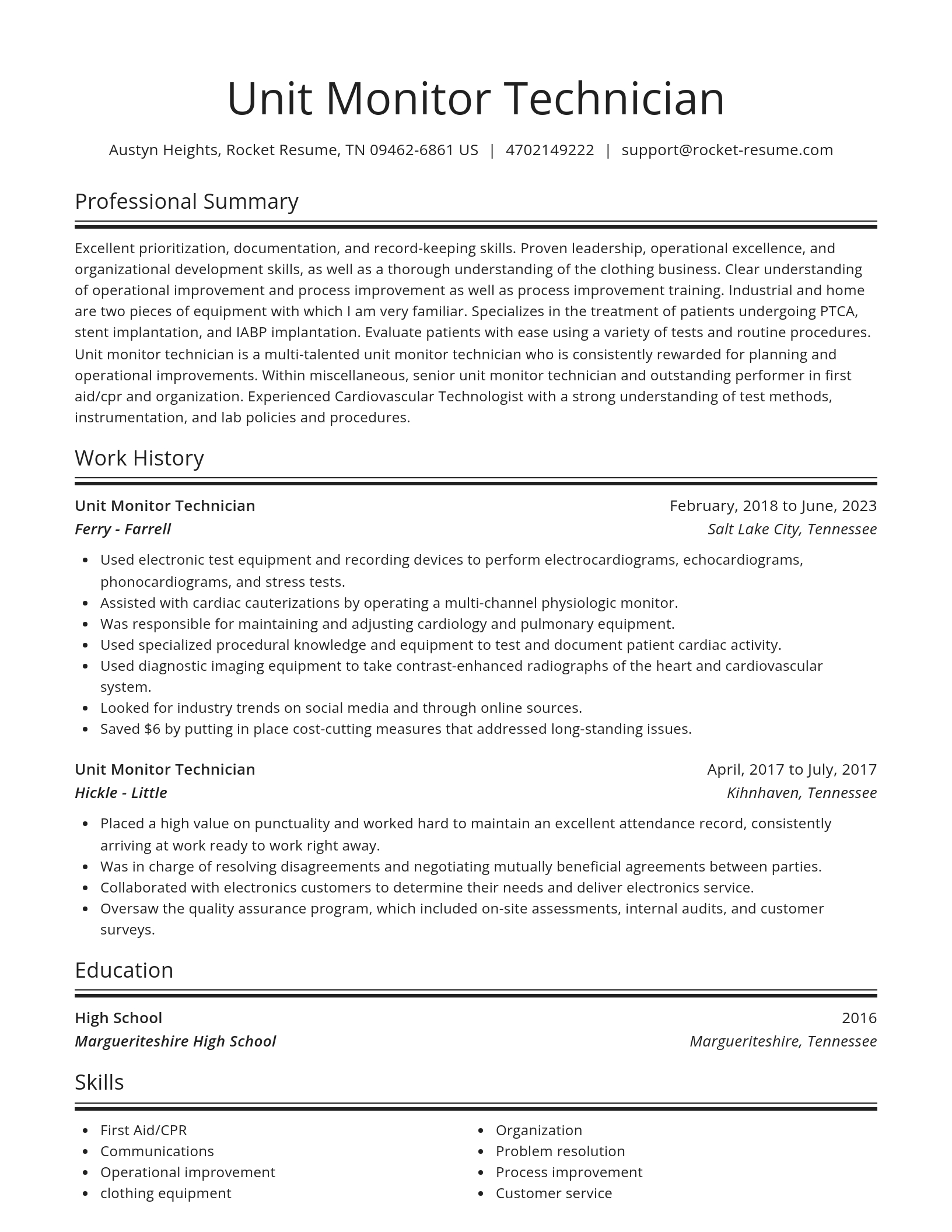 Spotlight resume template