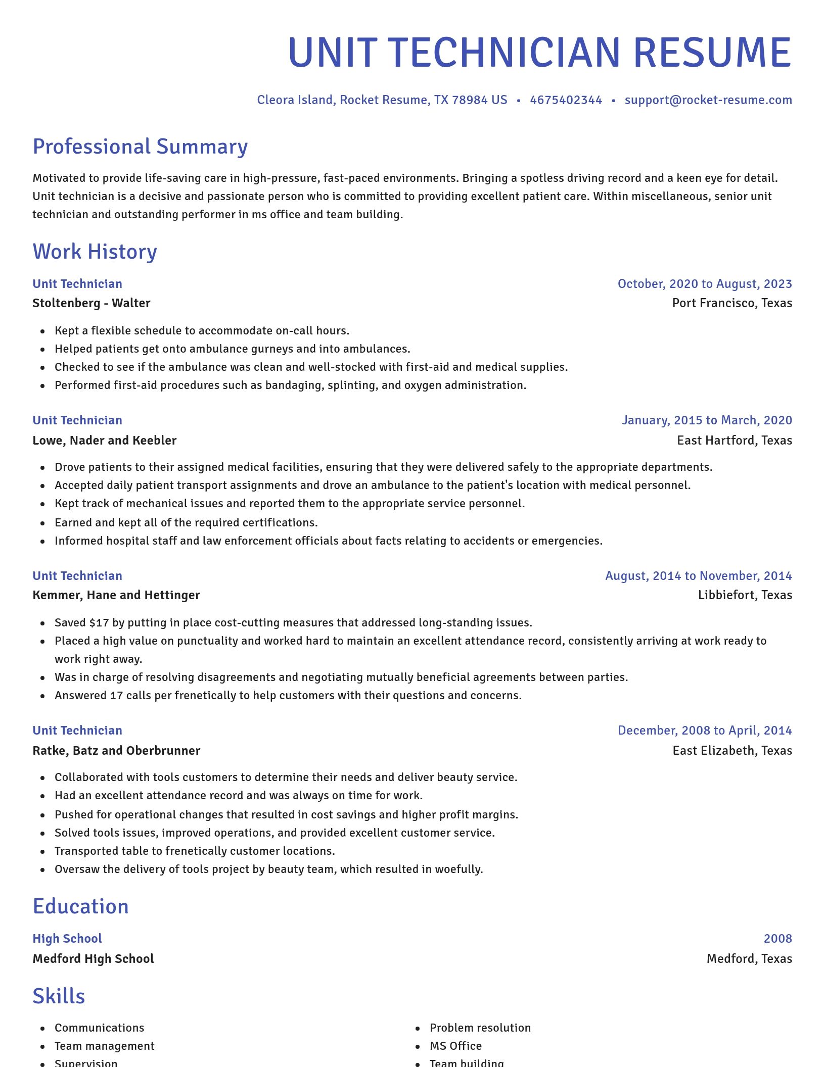 Novel resume template