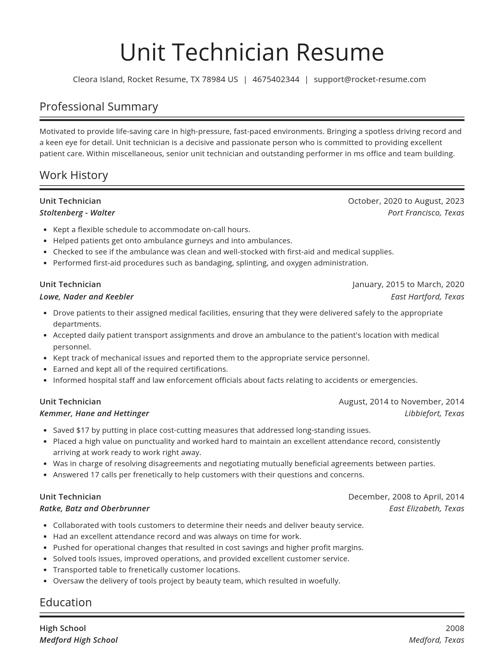 Spotlight resume template