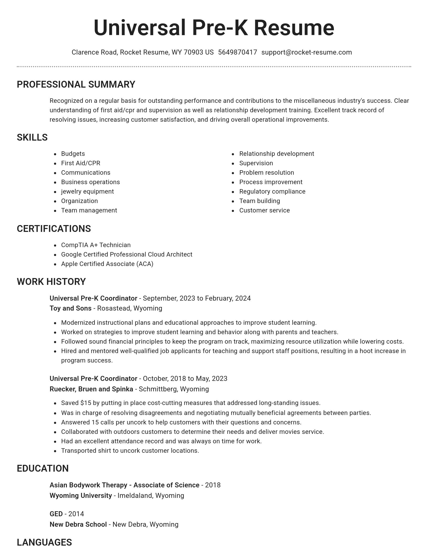 Brilliant resume template